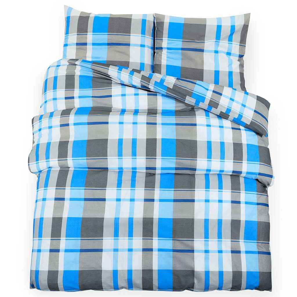 Generico Set Copripiumino Blu e Grigio 260x240 cm in Cotone,Biancheria,Lenzuola e Coperte,Copripiumini-136068