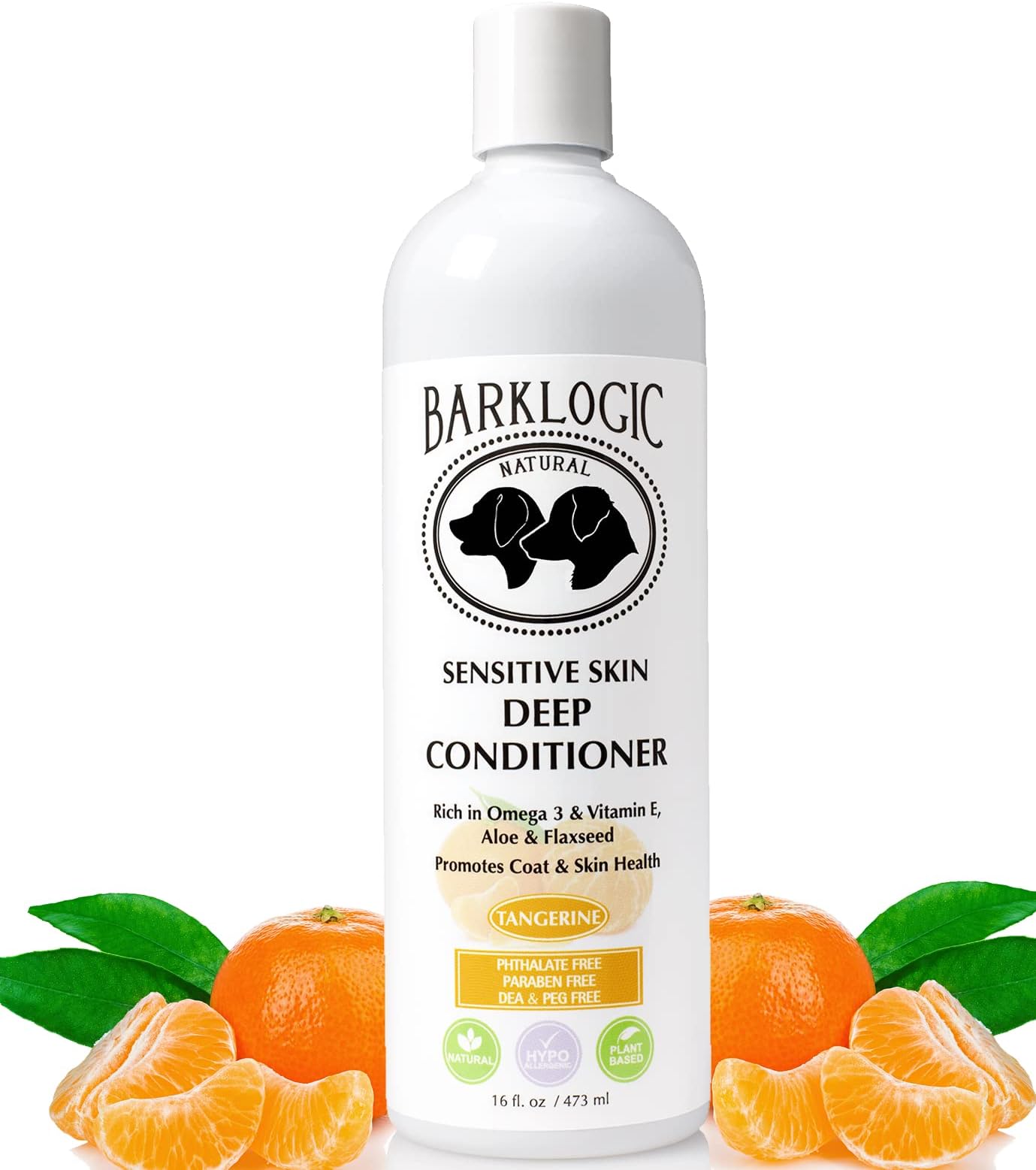 Sensitive Skin Deep Conditioner, Tangerine, 16 fl oz - Grooming Essentials for A Quality Coat - No Parabens, No Phthalates, No Sulfates, No DEA & PEG, Vegan