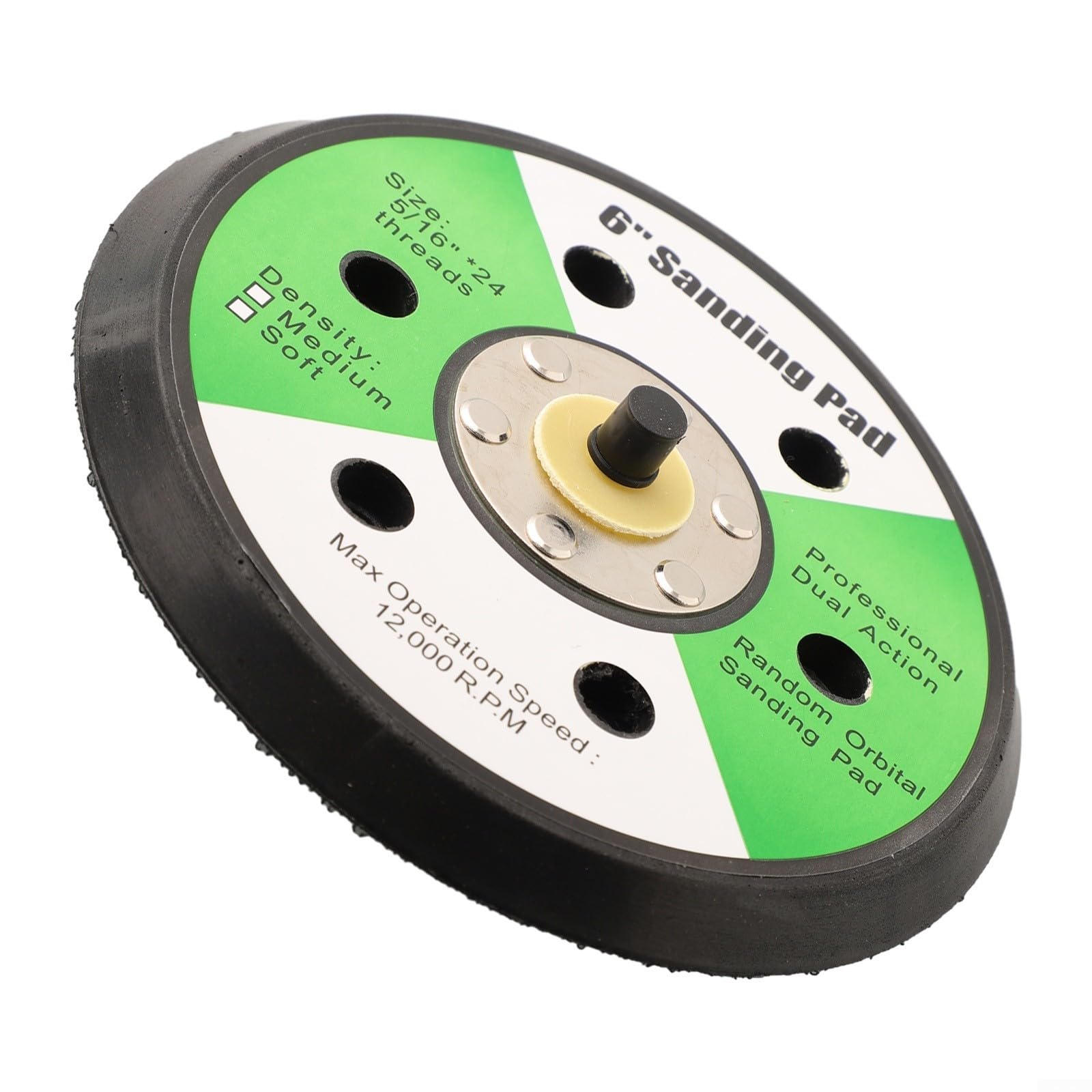 Zilimontt 6 Inch Sander Backing Pad 150Mm Hook And Loops Polisher Disc With 6 Holes Compatible With Air Sander Polishers 12000 RPM 5/16 Inch Thread