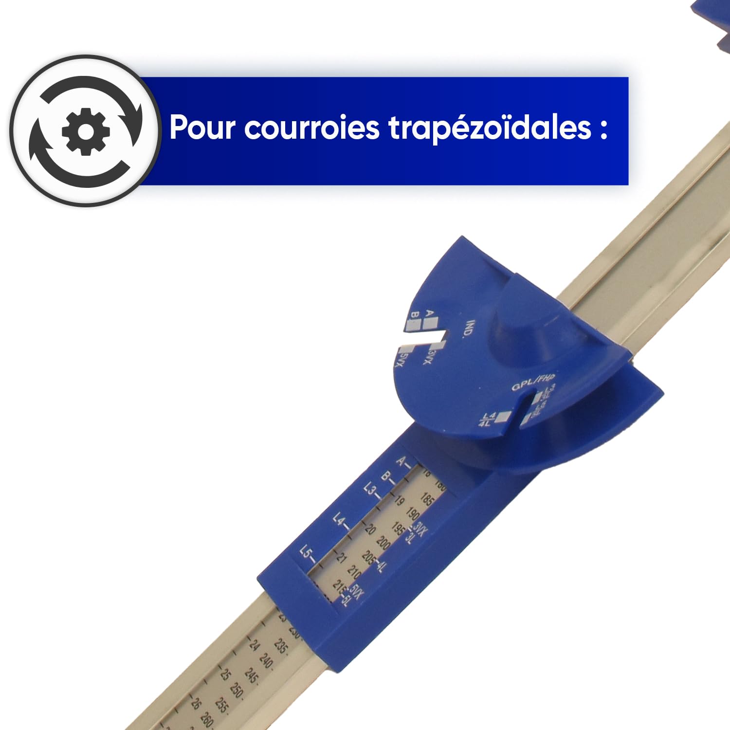 GREENSTAR - Misura cinghia - Per cinghia trapezoidale da 10/13/16 mm e tipi A,B, 3L, 4L, 5L da 14" a 100"