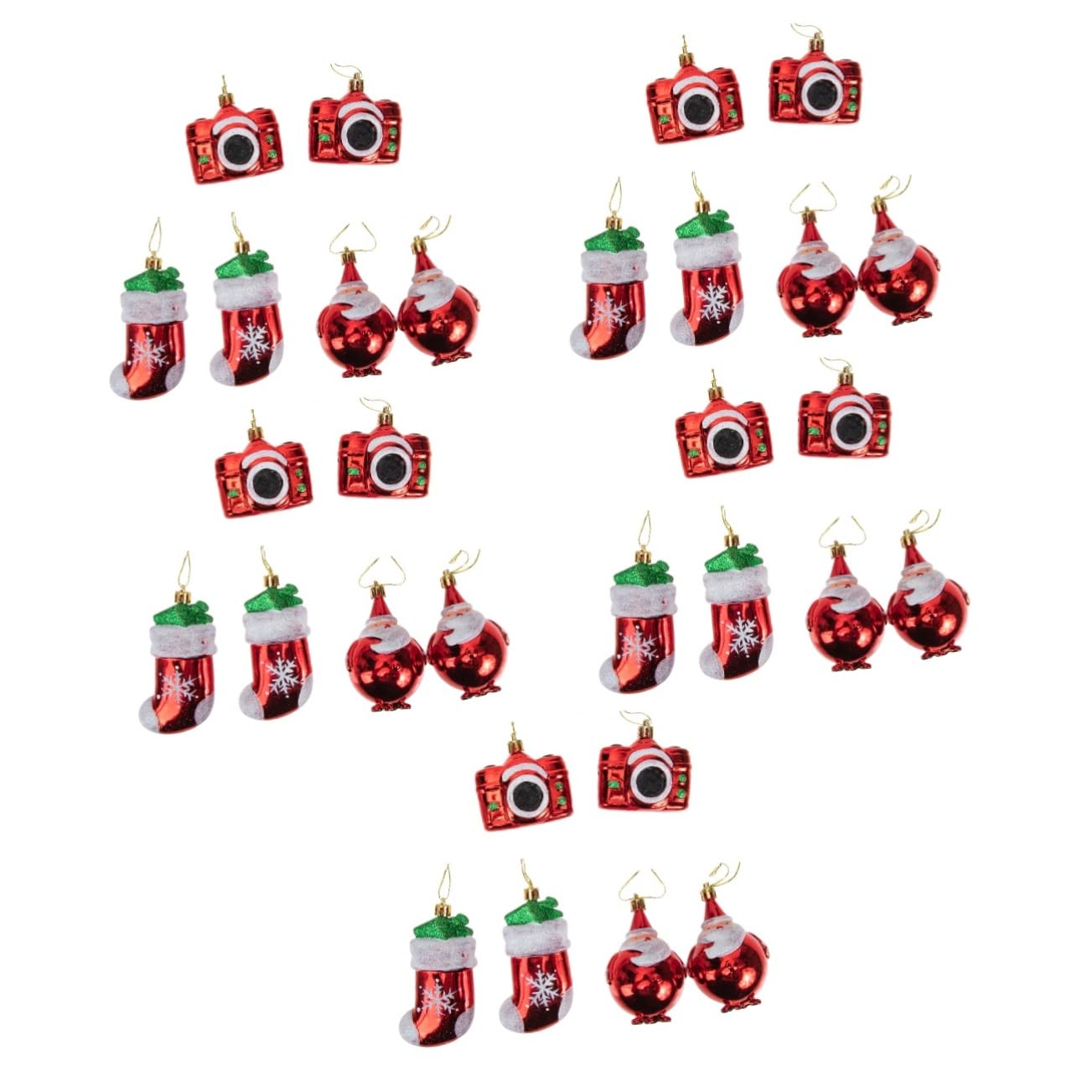 TOPBATHY 30 STK Christbaumschmuck Krippendekor Urlaub Baumschmuck weihnachtsdeko Weihnachts Party Weihnachtsbaumschmuck aus Kunststoff Weihnachtsschmuck zum Aufhängen Plastik rot