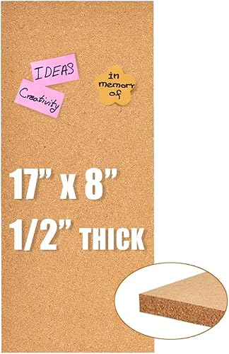 Aitakatta Tablón de anuncios de corcho de 17 x 8 pulgadas tableros de corcho autoadhesivos de 12 pulgadas de grosor para paredes azulejos de corcho