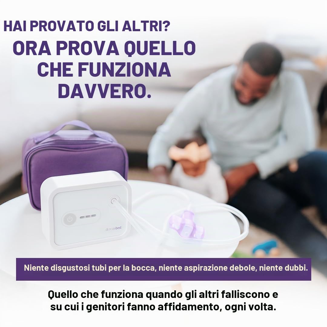 Dr. Noze Best - NozeBot | Aspiratore nasale elettrico | Aspirazione di grado ospedaliero | Sicuro per neonati e bambini piccoli (congestione da lieve a grave - L'originale NozeBot)