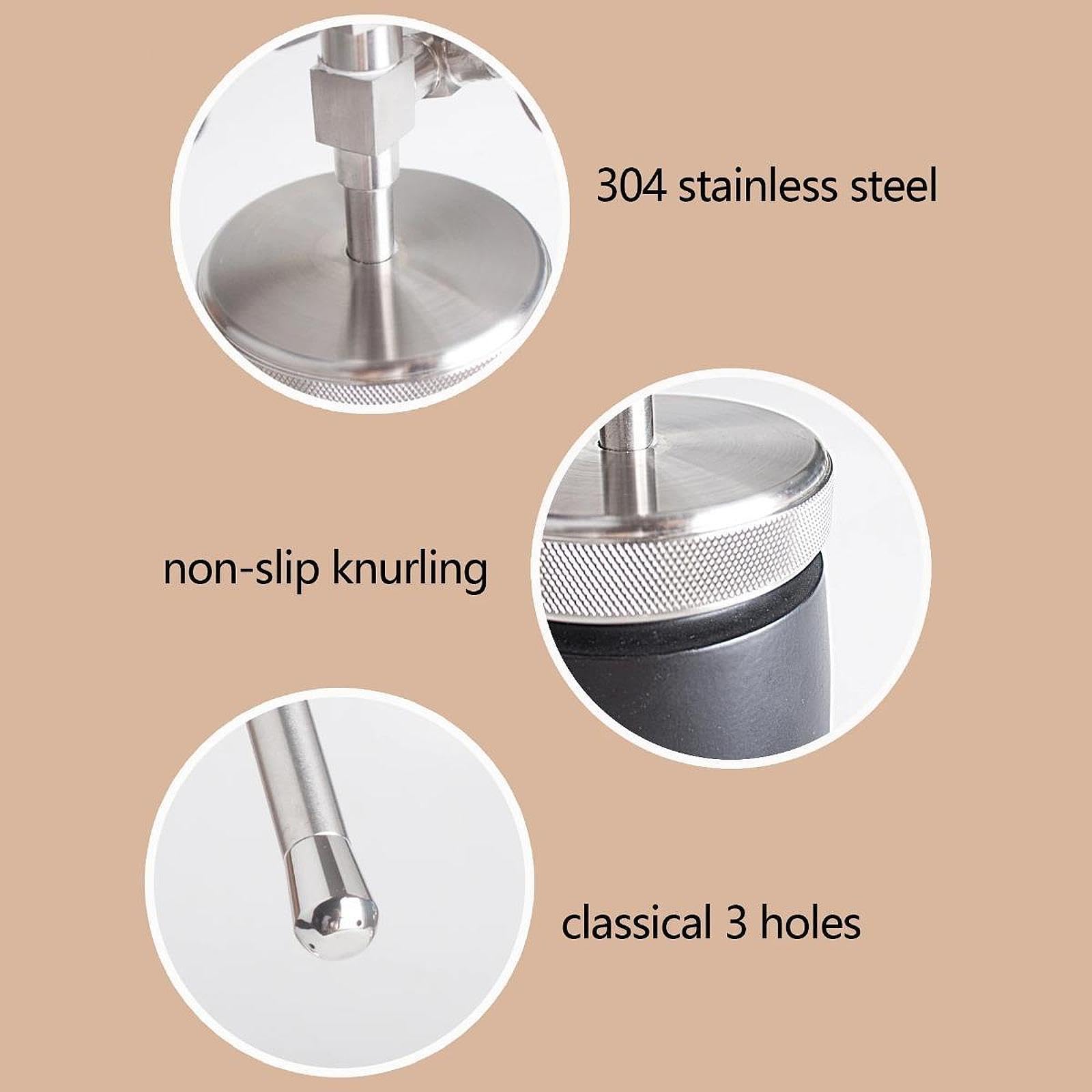 Pot Espresso Herdkanne Edelstahl Doppelventil Kaffeekocher Milchaufschäumer mit Robustem Griff für Gasherd Outdoor-Kochen, Schwarz