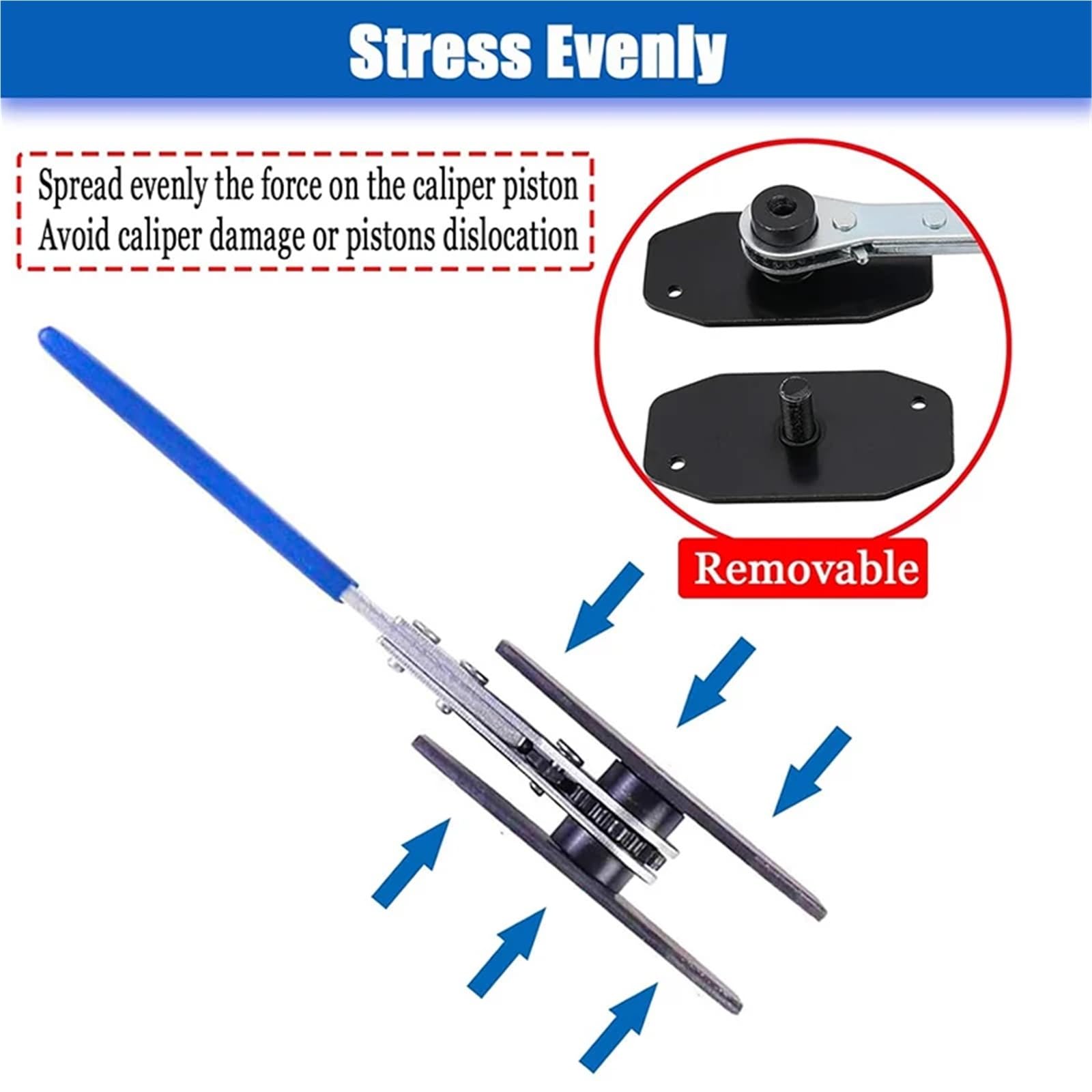 DRUM BRAKE BAR Prasa Do Zacisków Hamulcowych Samochodowych, Narzędzie Montażu Pojedynczych, Podwójnych I Poczwórnych Tłoków, Klucz Zapadkowy(Single Tool)