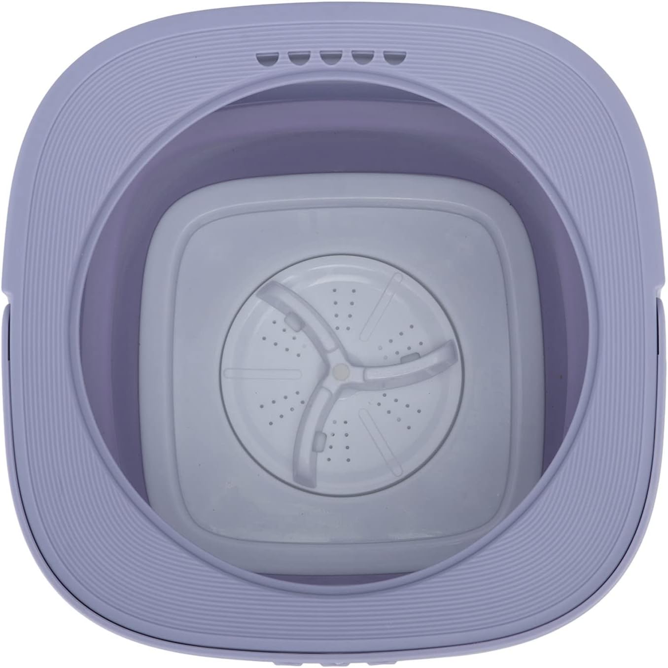 Top view of washing machine interior