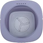 Machine de lavage portable, Machine de nettoyage pliante Grande capacité Séchage à spin doux Mini Lave-linge à seau portable US Connecteur 100 Aux 240V Voyage Wash Bucket pour Home Apartment Camping (Purple)