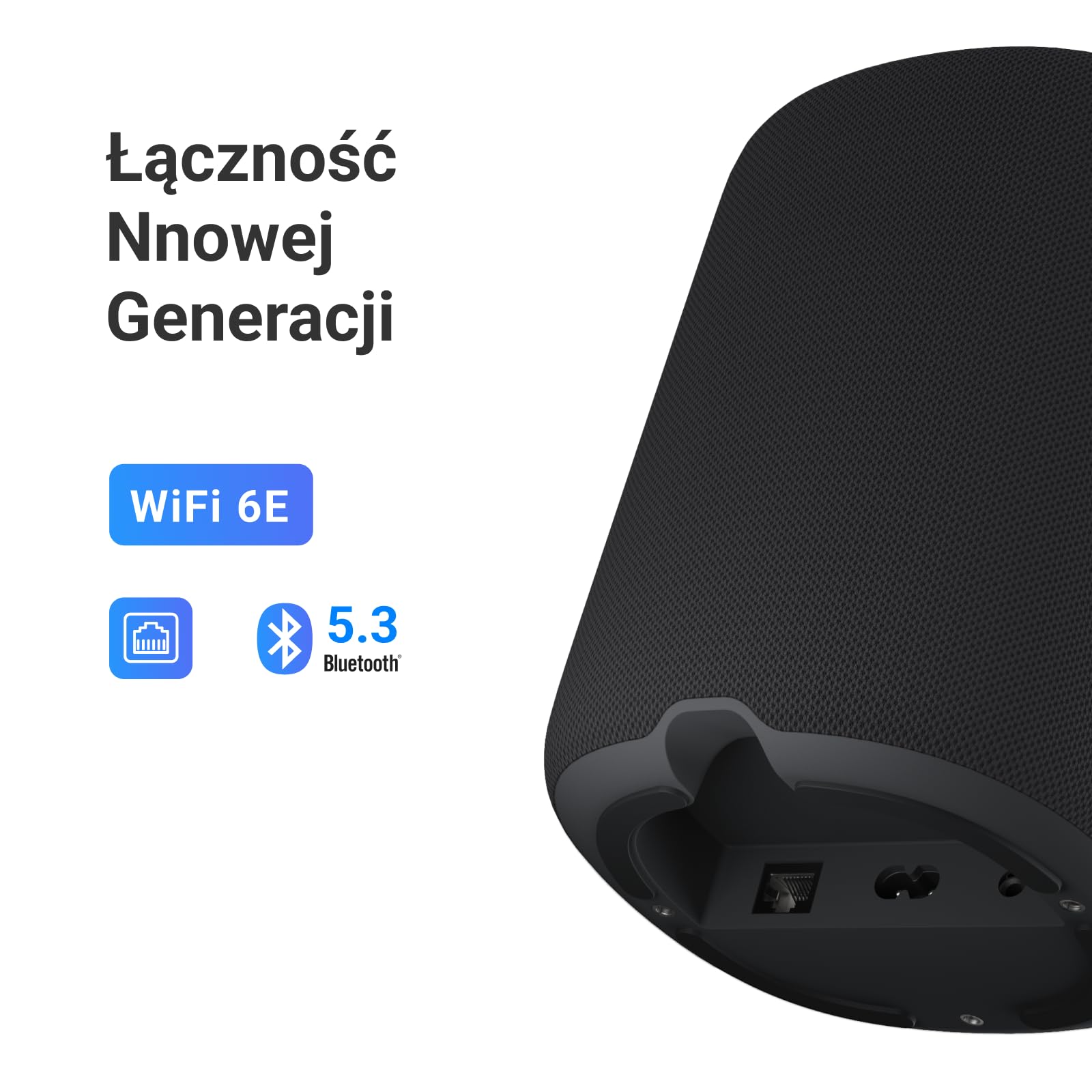 WiiM Sound Lite Smart Speaker, Hi-Res 24-bit/192 kHz, Korekcja Akustyki Pomieszczenia AI RoomFit™, Moc Szczytowa 100W, Wi-Fi 6E/Bluetooth 5.3, Multi-Room i Parowanie Stereo, Czarny