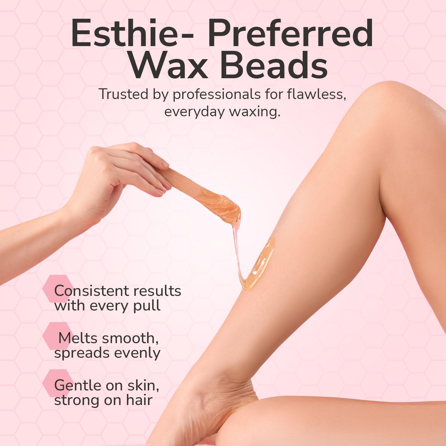 WAXXED Honig Hartwachsperlen 1.0 kg - Fast Melt Low Temp Wax zur Haarentfernung - Goldene Gelwachsperlen mit glatter Anwendung & sauberer Entfernung - Sanft für empfindliche Haut - Professioneller