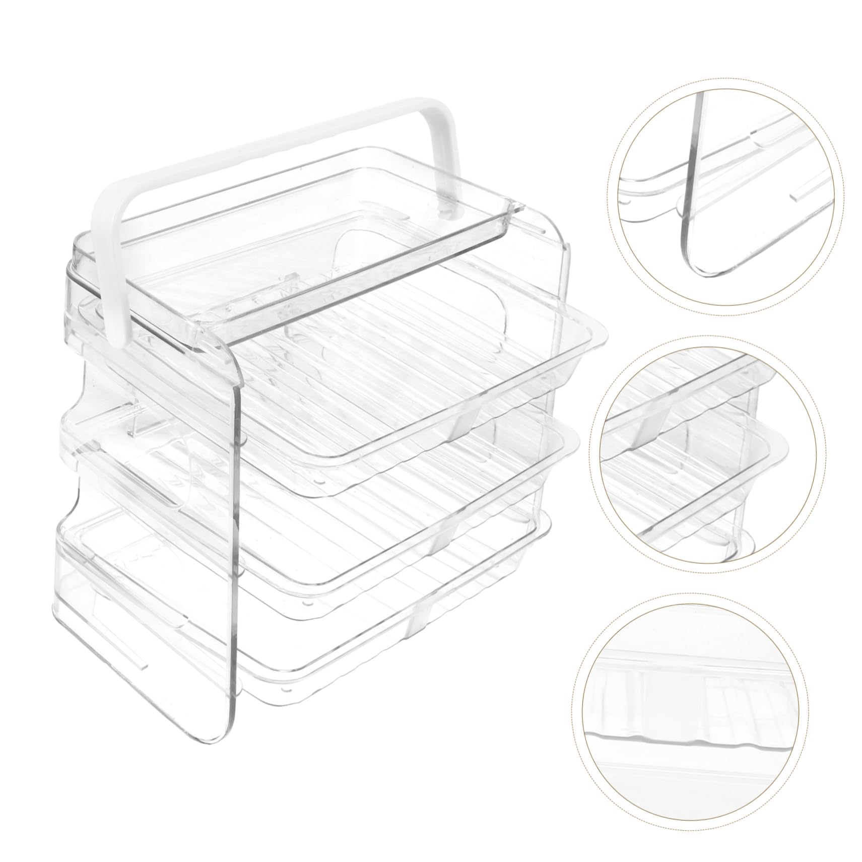 TOPBATHY Estante 3 Niveles Rejilla para Alimentos Frescos Plato Preparación Almacenamiento Bandejas Frutas Ahorra Espacio