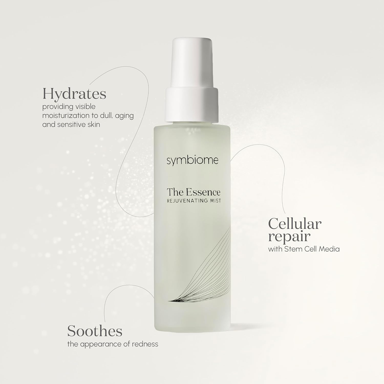 symbiome The Essence Rejuvenating Face Mist Hydrating Toner and Essence Spray with Hyaluronic Acid, Aloe, and Postbiomic Ferments, Refreshing Facial Mist for Radiant Skin, 50 ml