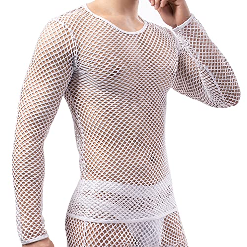 Camisas transparentes musculares de rejilla fina para moda urbana de hombre