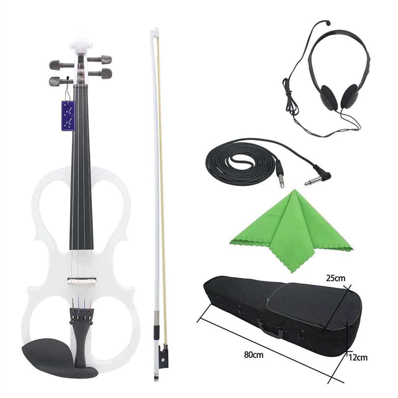 Erwachsenen geige Anfänger 4/4 Elektrische Violine Weiße Oberfläche Ahornplatte