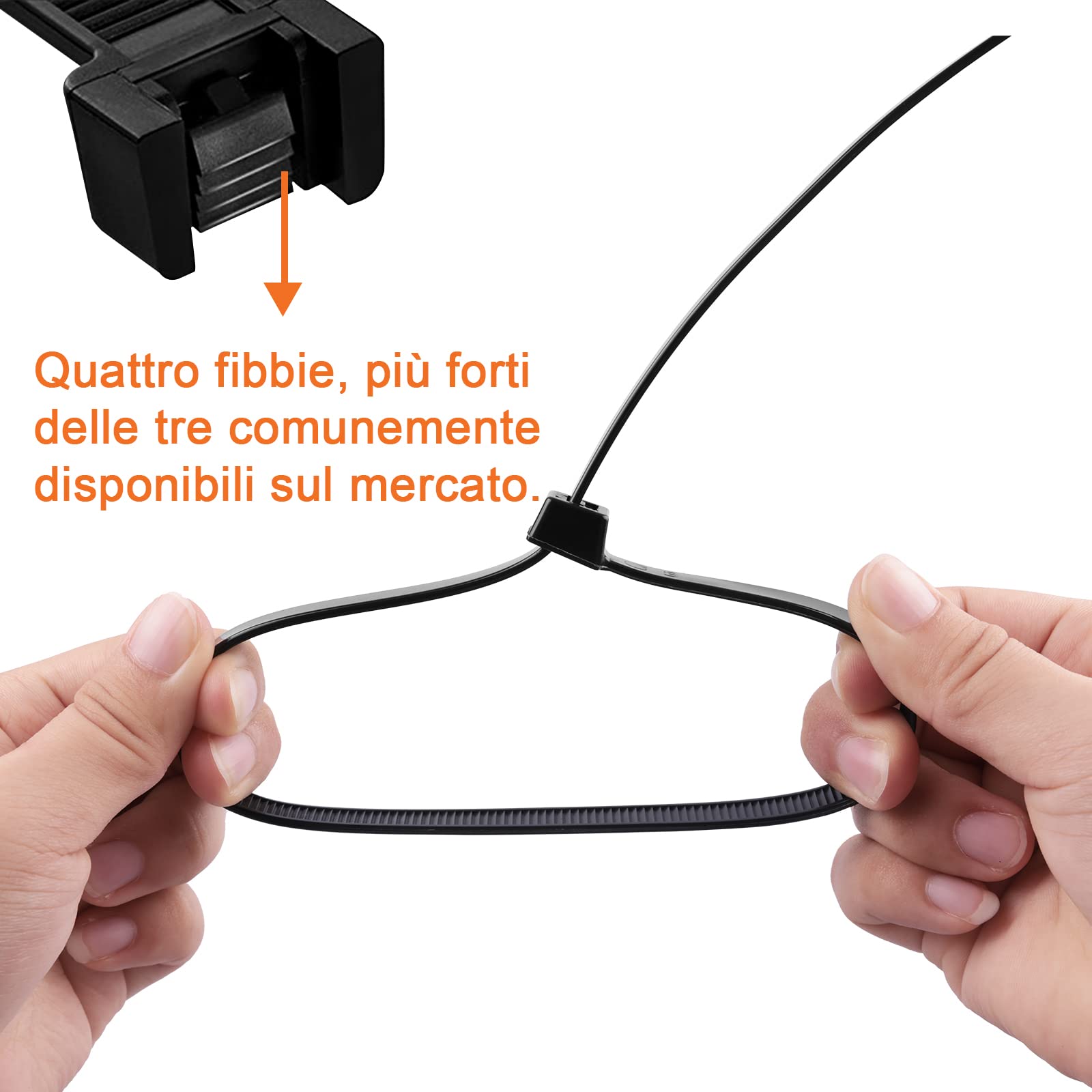 100 Fascette Cablaggio 430mm Nere - Nylon Resistente 22kg