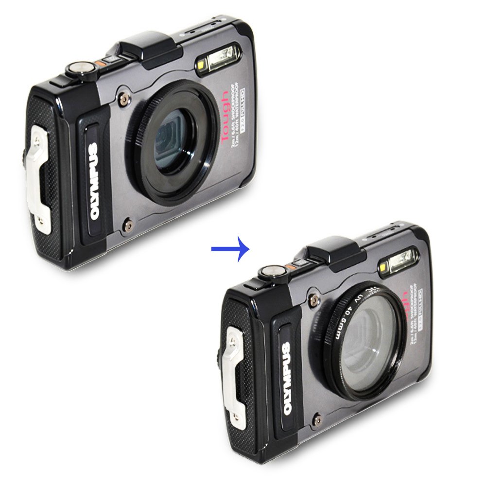 JJC - Adaptador de lente de conversión para Olympus FCON-T01 TG-6 TG-5 TG-4 TG-2 TG-1 sustituir Olympus cla-t01 con 40,5 mm Filtro UV + tapa de la lente