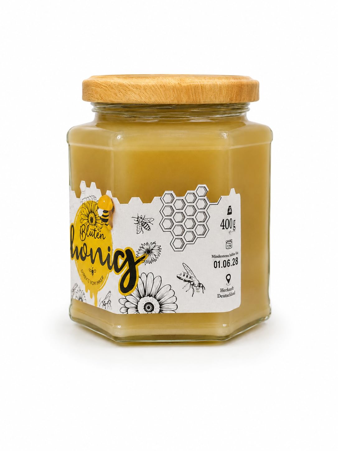 Floramiel Frühtrachthonig 6 x 400 g | 100 % Echter Deutscher Honig - Naturbelassener Frühtracht Blütenhonig aus eigener Imkerei in Deutschland