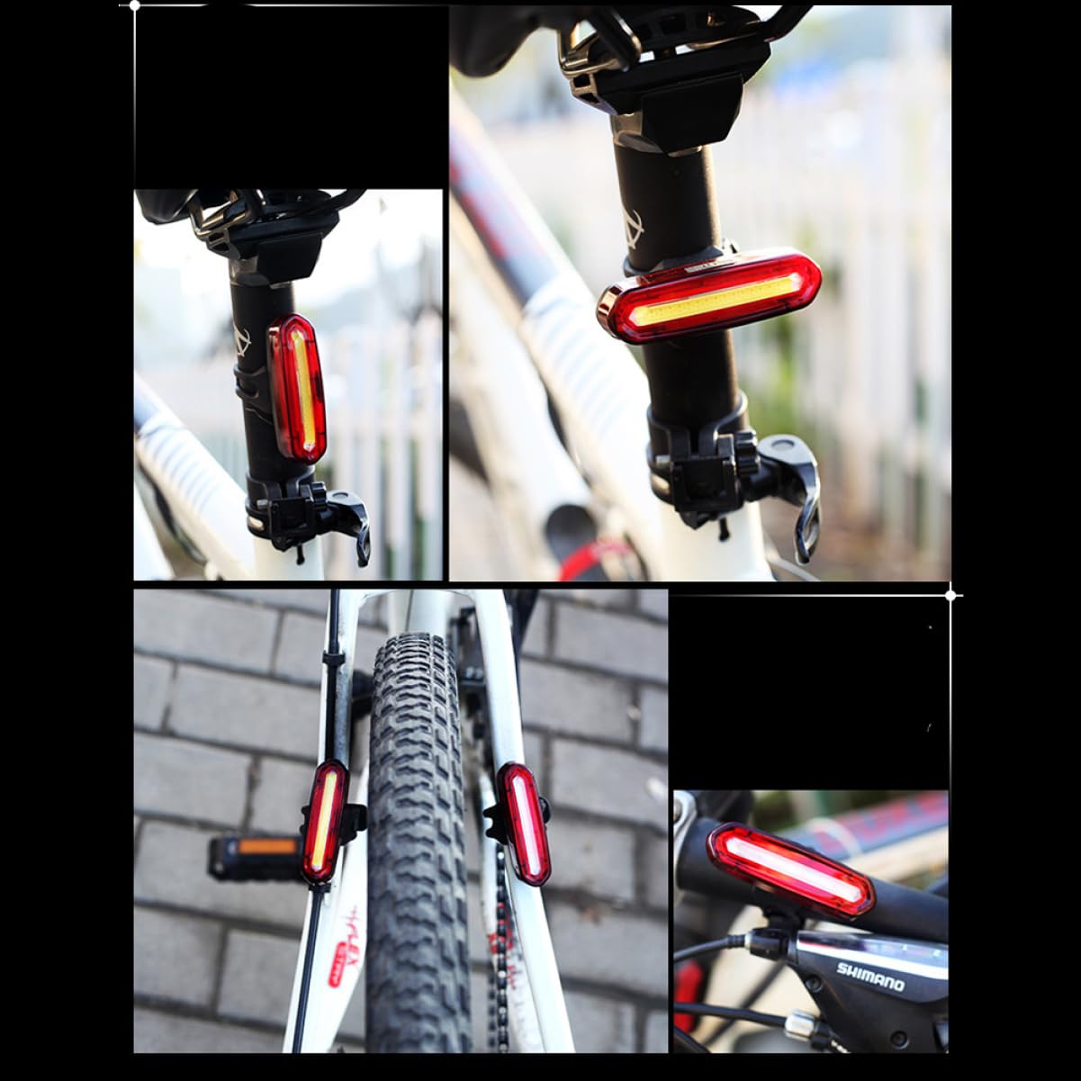 HEMOTON Rechargeable LED Bike Tail Light Safety Light for Night Cycling Easy Install with Buckle Strap Red for Enhanced Visibility