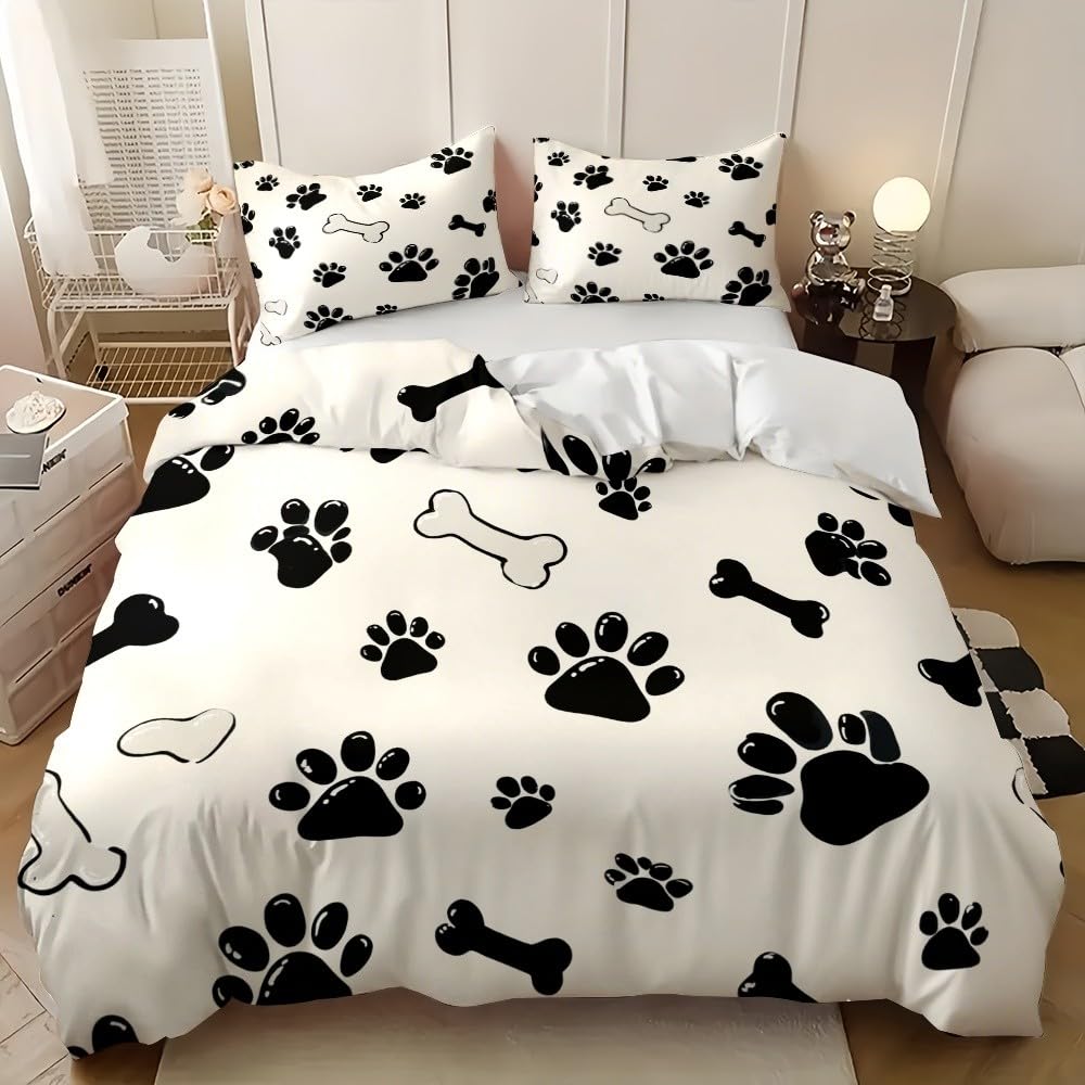 Housse de Couette Douce en Microfibre Hypoallergique Animaux 260x240cm