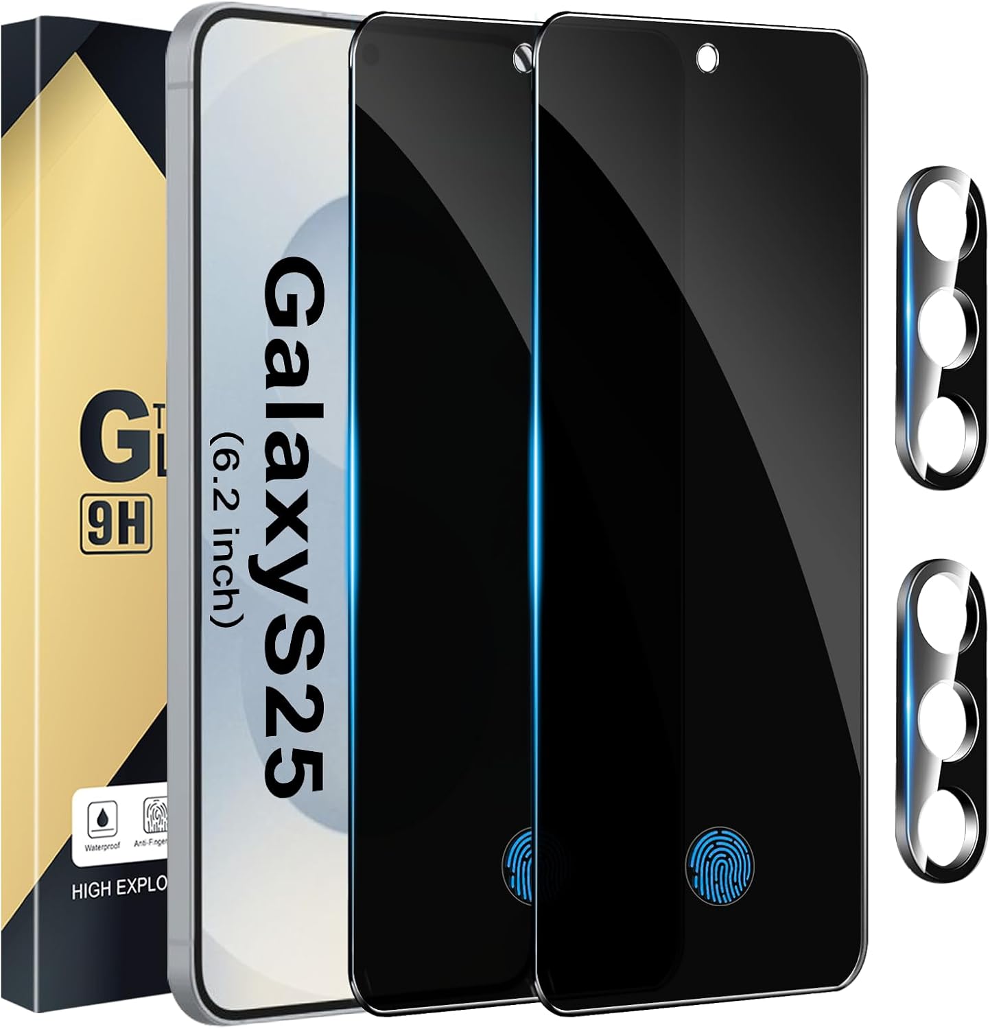 [2+] Screen Protector patible with Galaxy S25, 2 Tempered Film