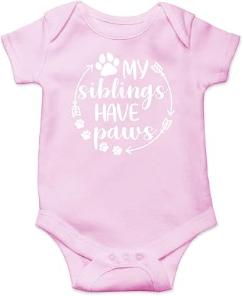 My Siblings Have Paws - Funny Baby Essentials Bodysuit - Baby Boy Clothes Newborn Girl Outfits