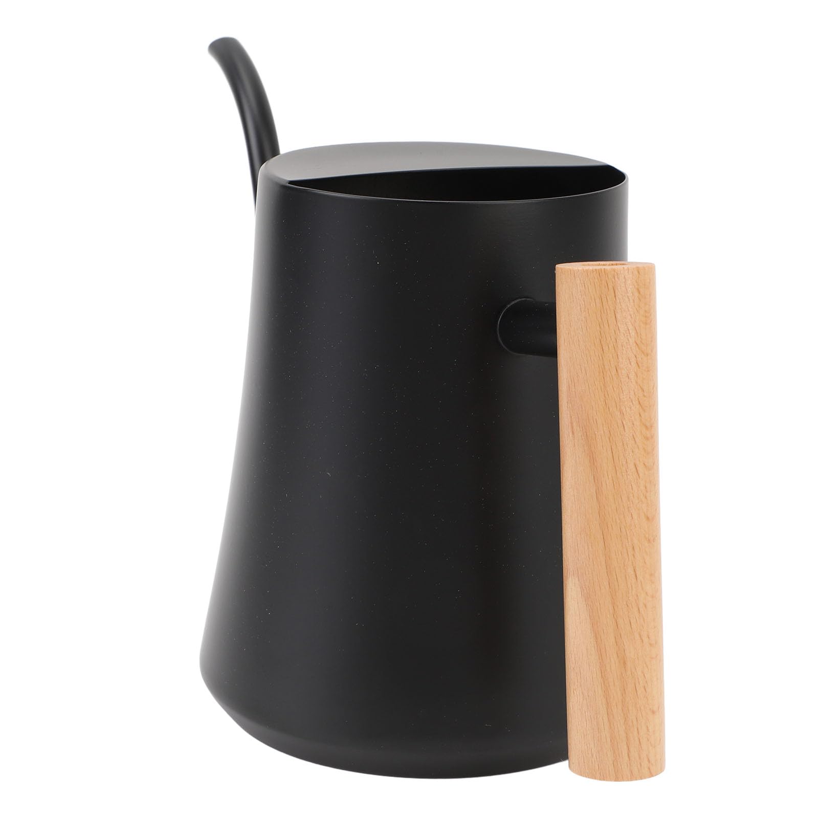Wakects Regadera de Interior Regadera de Acero Inoxidable 1L Caño Largo de Madera Negro Mate para Plantas de Interior Plantas de Suculentas Bonsai Oficina en Casa (Negro Mate)