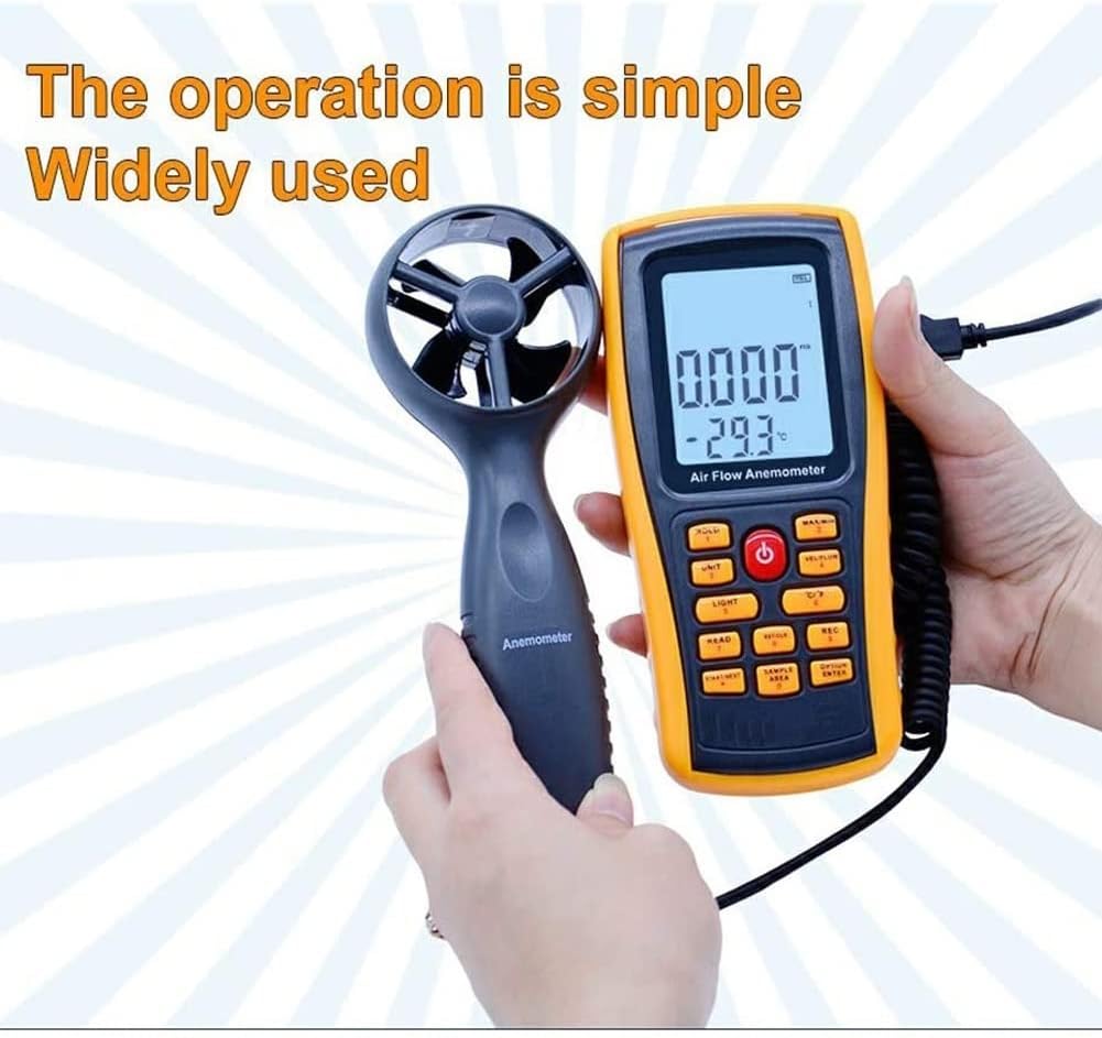 Digital Wind Speed Meter Anemometer Handhled Wind Gauges Air Flow Velocity Meter, Wind Meter Thermometer Gauge for Shooting Windsurfing Fishing Hunting
