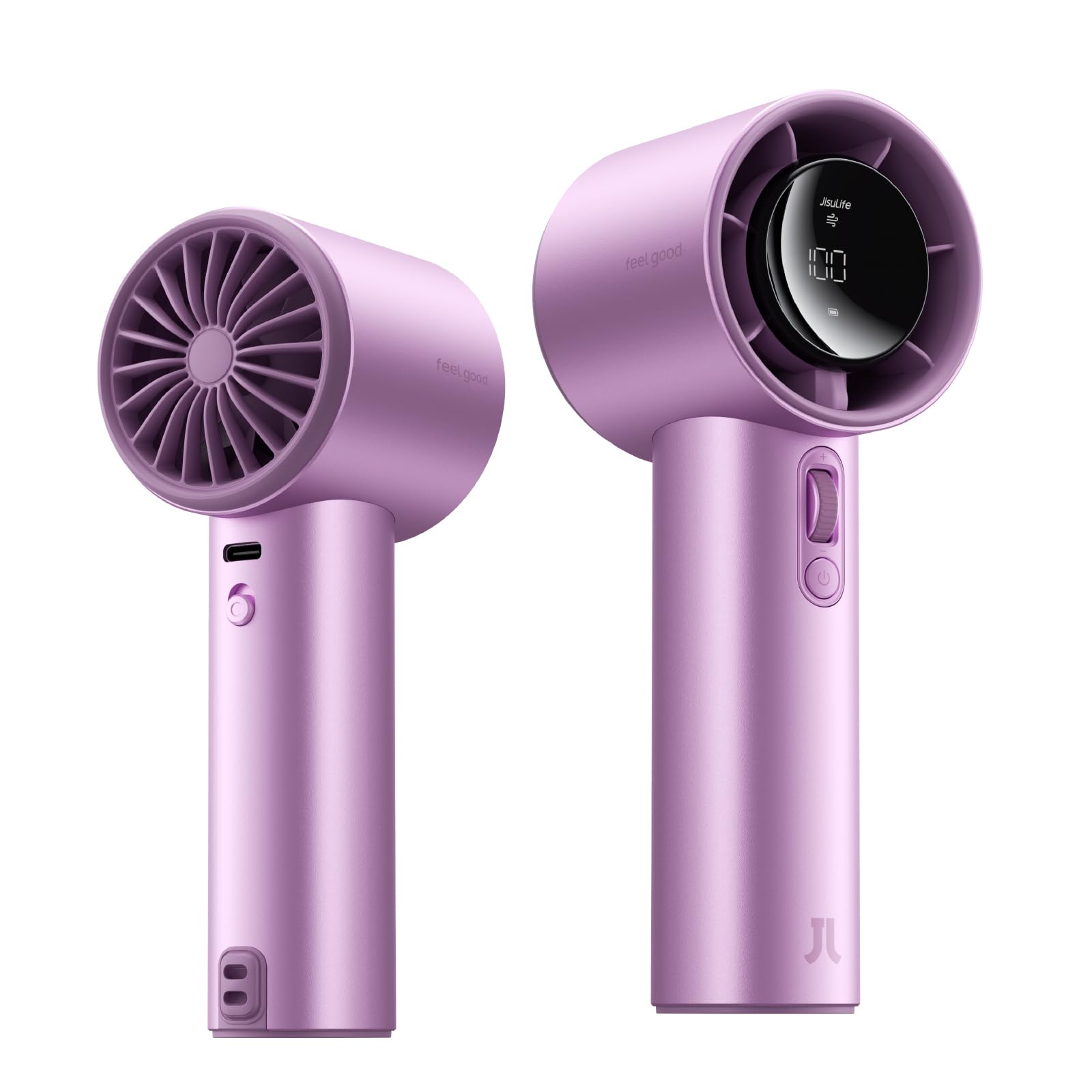 Photo 1 of JISULIFE Handheld Fan Pro1S - Next-Gen Airflow: Up to 40h Runtime, Electroplated Body - Luxury Shine, 1-100 Speed Scroll Wheel, 5000mAh-Portable Fan for Travel, Gifts for Women Men(Chrome Purple, 1Pc)