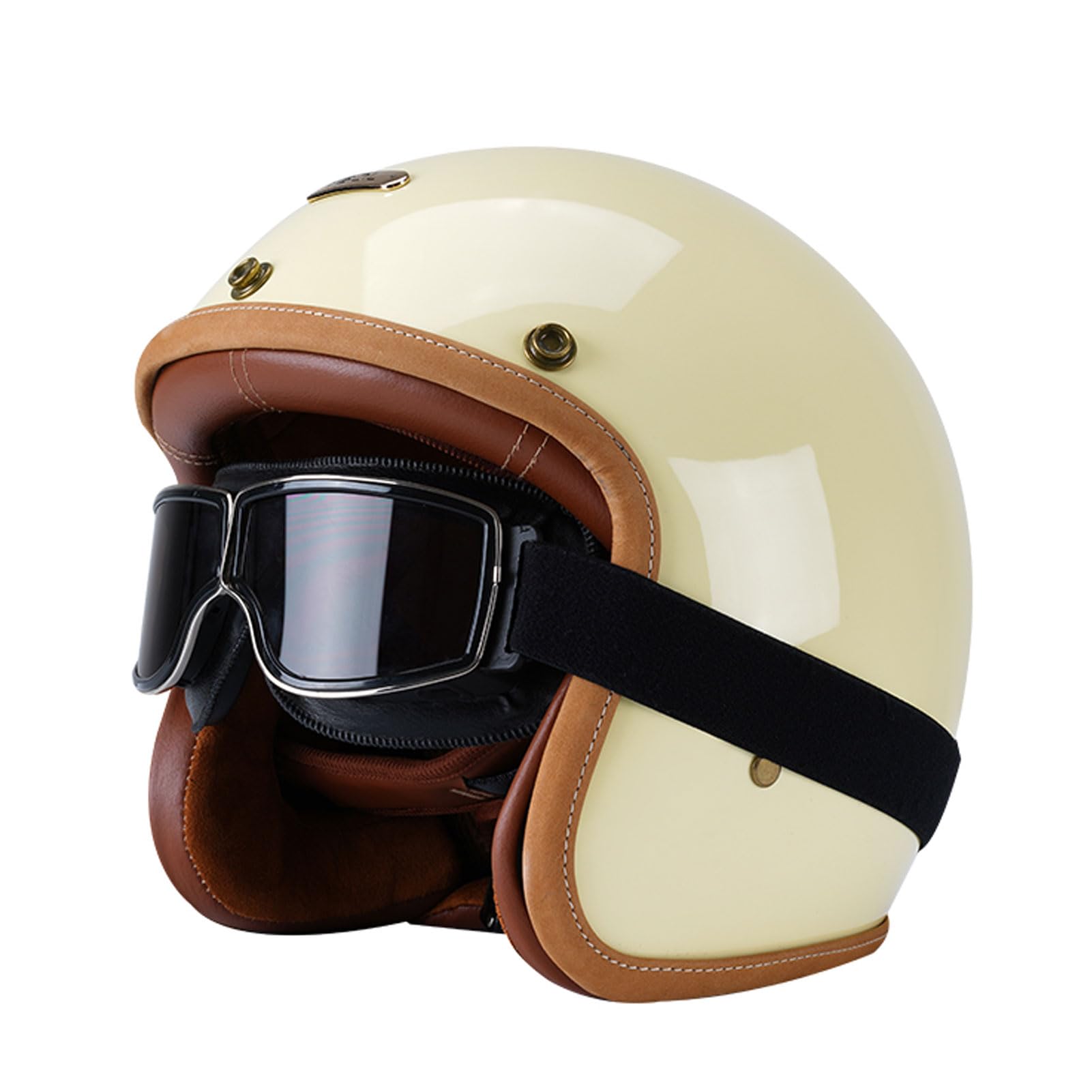 Casques jet de scooter à face ouverte avec lunettes rétro pour un confort de route optimal