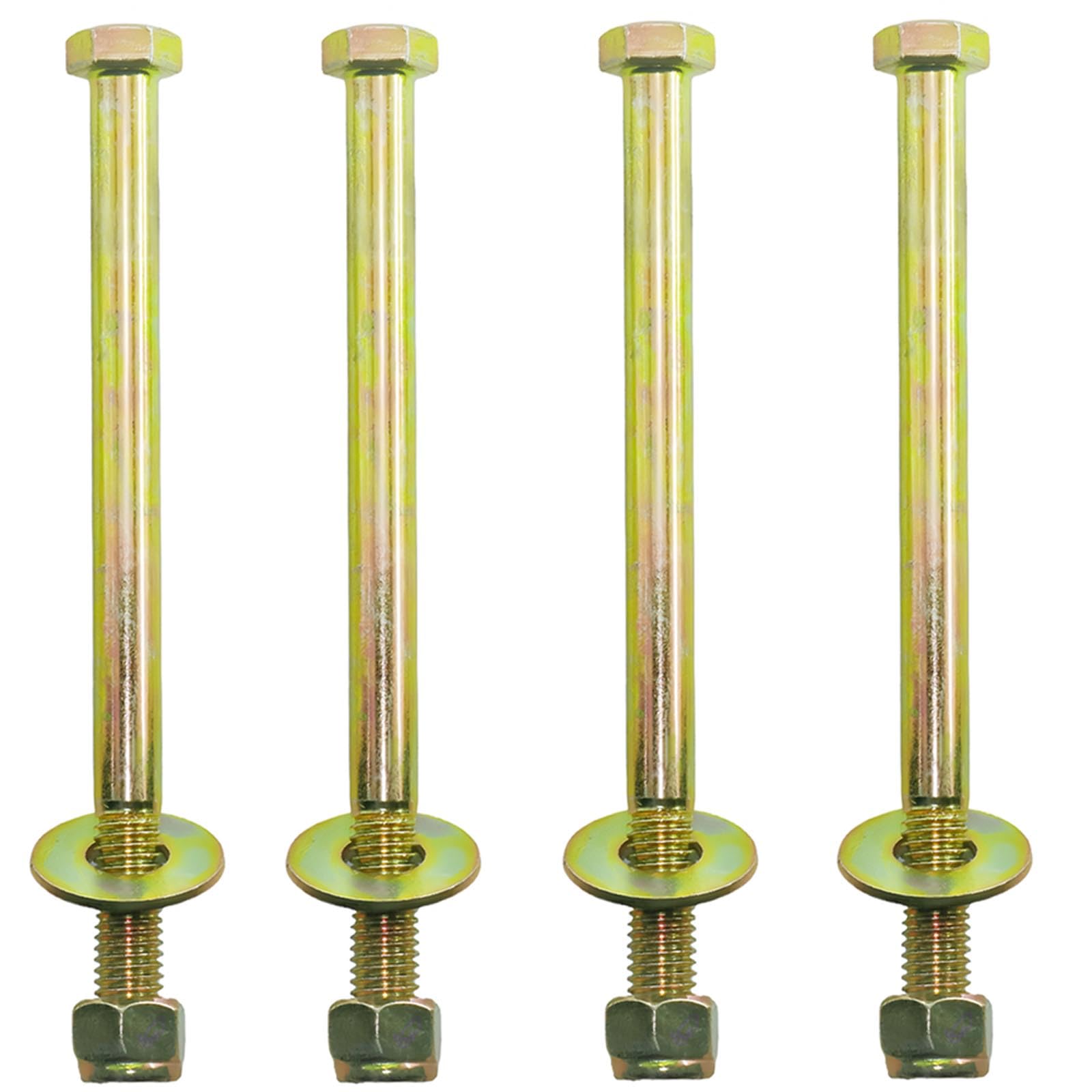 Metalsuberg 1/2" x 7" Hex Head Bolt by Color Galvanization with Nylon Lock nut and Large Size Washer Assortment Kit,Alloy Steel,Grade 5.(4pcs Pack)