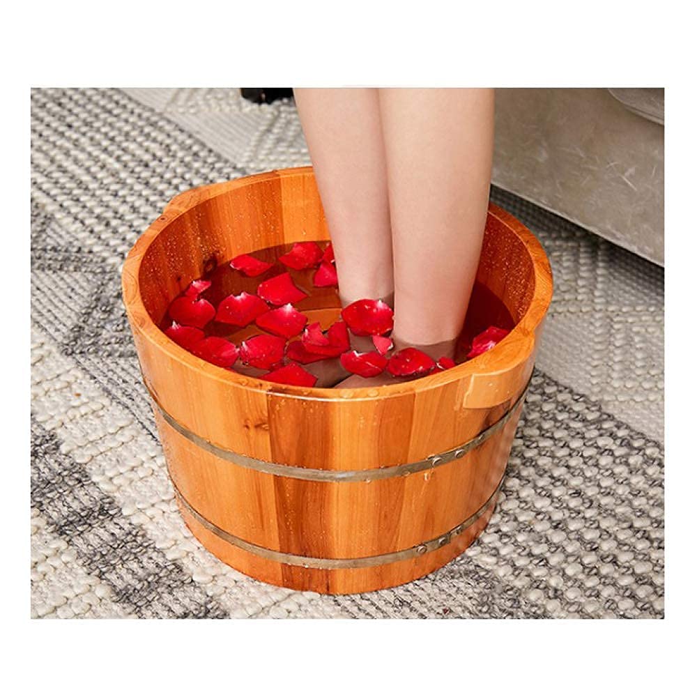 Secchio per Pediluvio in Legno Naturale, Bacino per Pedicure Domestico Barile per Pediluvio in Legno Piedi Ammollo Vasca per La Salute Regalo per Assistenza Sanitaria per Mezza età E Anziani,