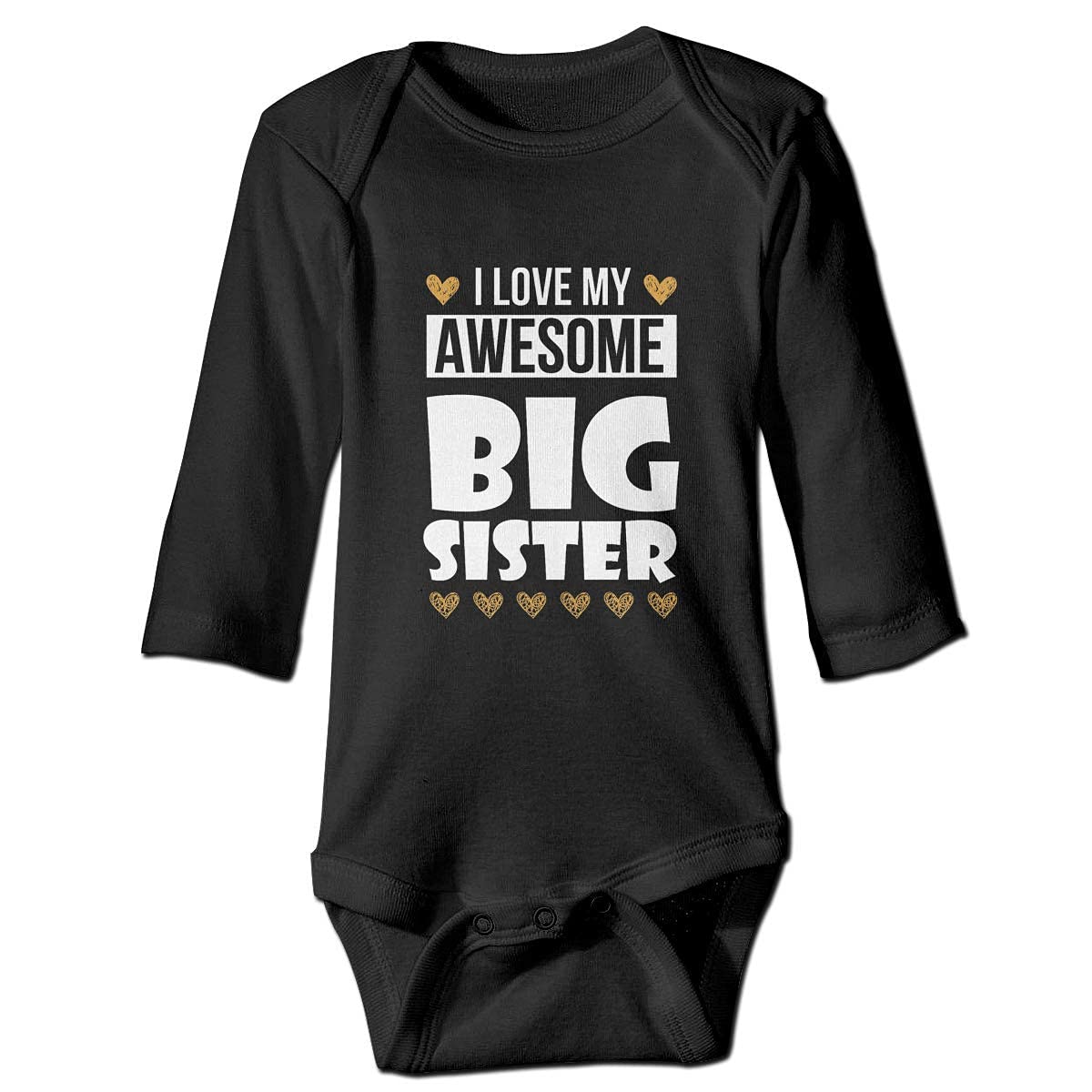 SnagminioI Love My Awesome Big Sister Newborn Baby Onesie Jumpsuit Long Sleeve Unisex Bodysuit