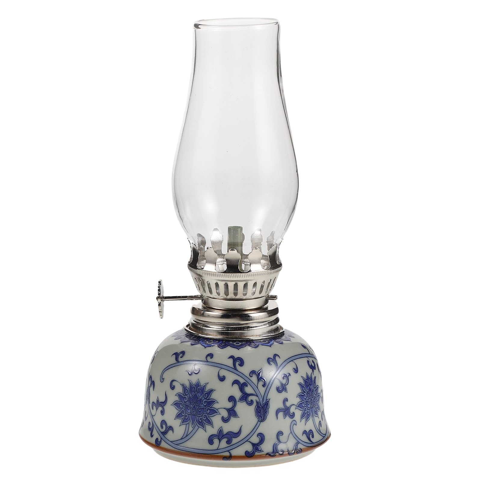 GALPADA Lampe à Huile et Adaptée Vintage Motif en Céramique et Verre Légère pour Café et Espaces Tranquilles