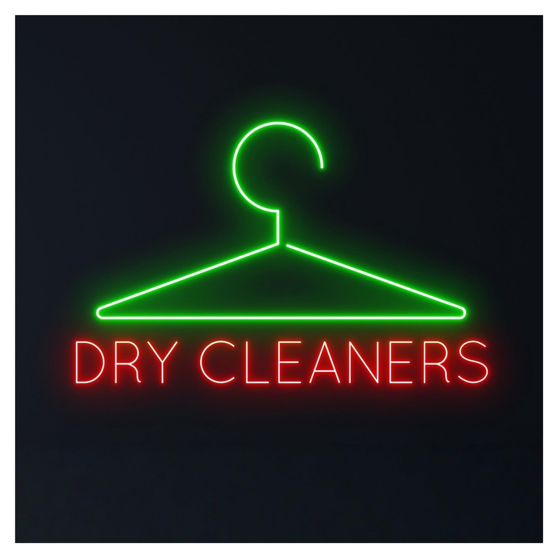 Decoración Lámparas Letrero De Neón Dry Cleaners Luz LED Regulable Para Colgar En Armario, Ideal Para Lavandería, Tienda De Ropa, Decoración De Pared 50cm