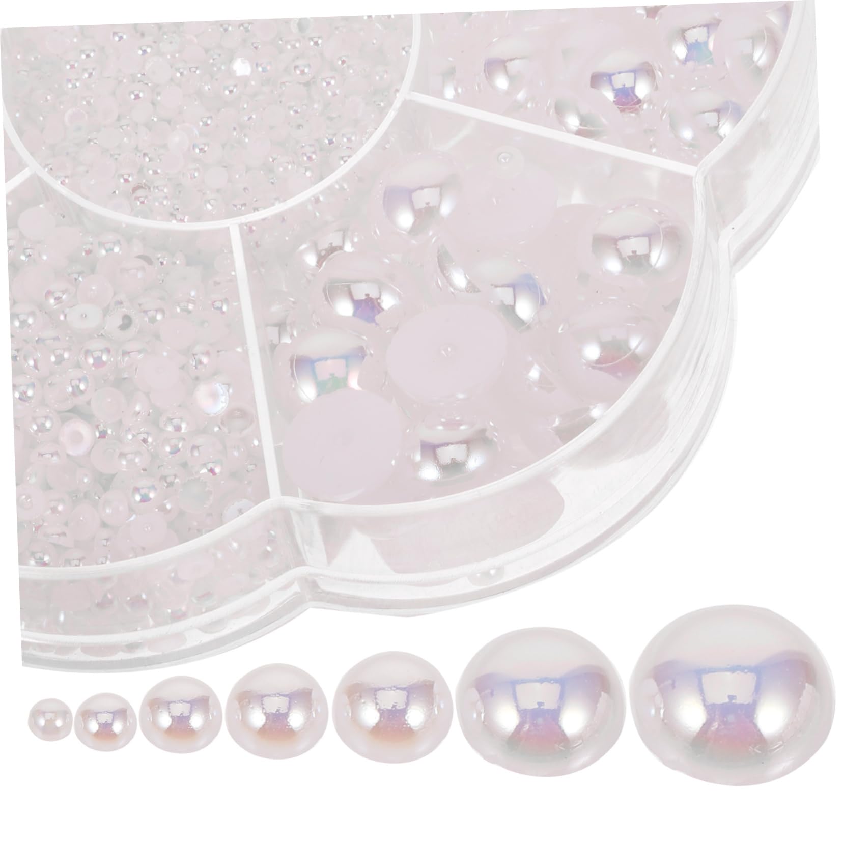 Outanaya Unique Chic Nail Charms Pearl Accessories for Women Half Round Pearl Nail Gems Decorative Nail Art Charms