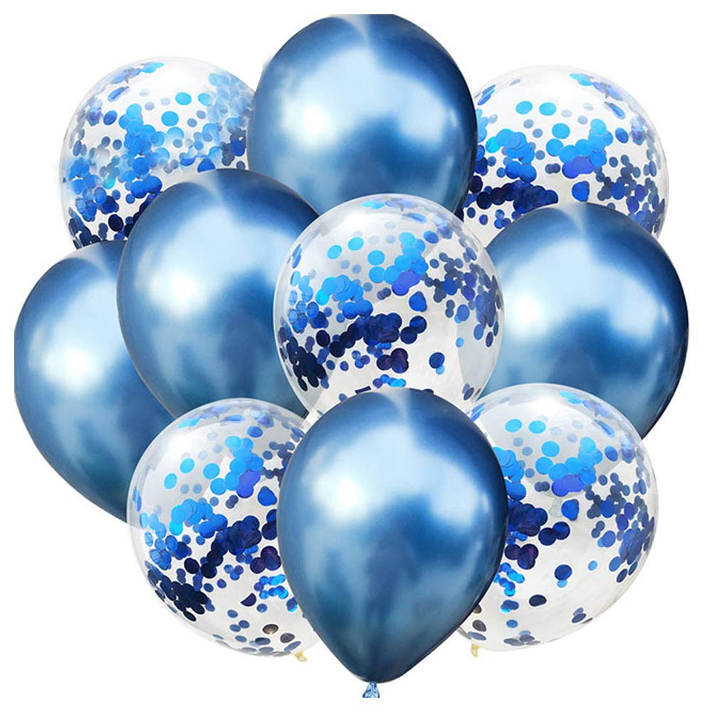 Lixada10Pcs/Set Confetti Balloon And Metallic Balloons Mixed Amazing Shinning Sight For Your Party Wedding Bedroom Decoration, One Size