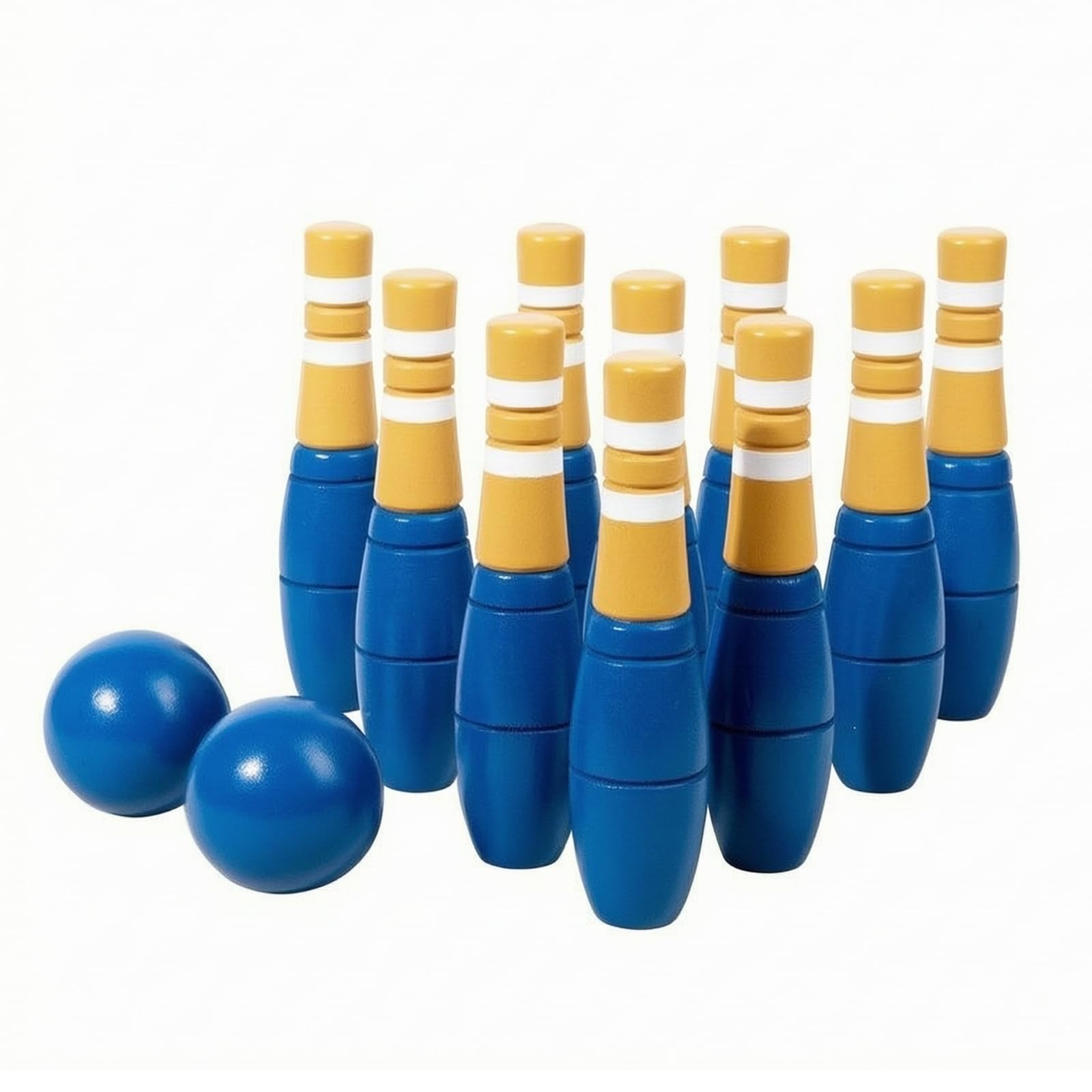Gioco di da Interno | Coordinazione Occhio-Mano, Bowling in Legno, per Casa, Neonati , M