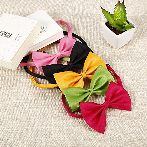 Dog and Cat Collar Bow Ties for Dogs, 50 PCS Dog Collar with Bowtie Bow Ties Cat Dog Collar Neck Ties Wholesale Pet Dog Puppy Necktie Bow Tie Ties Collar Grooming Out (Random Color)