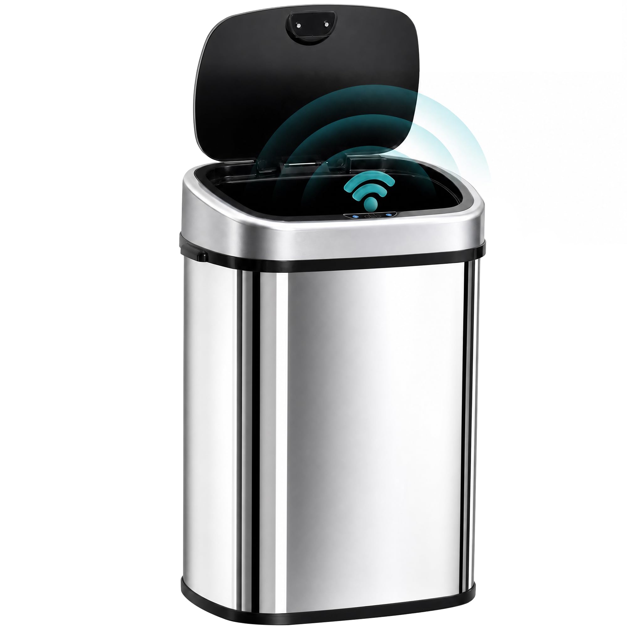 HOMCOM Stainless Steel Kitchen Sensor Dustbin Automatic Touchless Rubbish Garbage Waste Bin 48L Silver