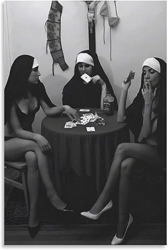 Póster de monja fumadora, póster de arte vintage para mujer, póster de estética de habitación, póster de pintura en lienzo, cuadros e impresiones