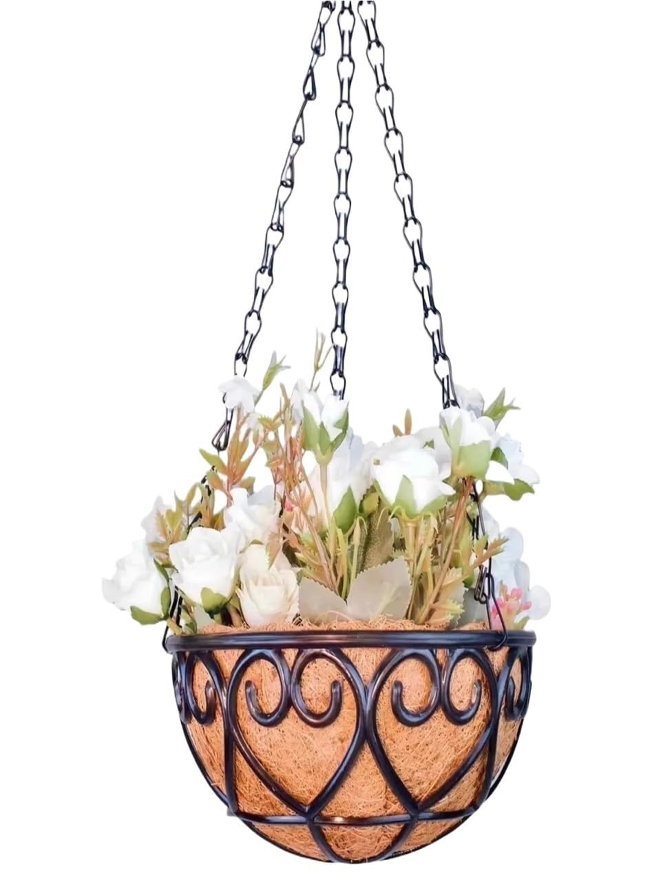 WUYXTO 2 Set Of Outdoor Barbecue Gardening Flowerpot Chain Double Hook Flower Basket Hanging Home Decora For plant(8in)