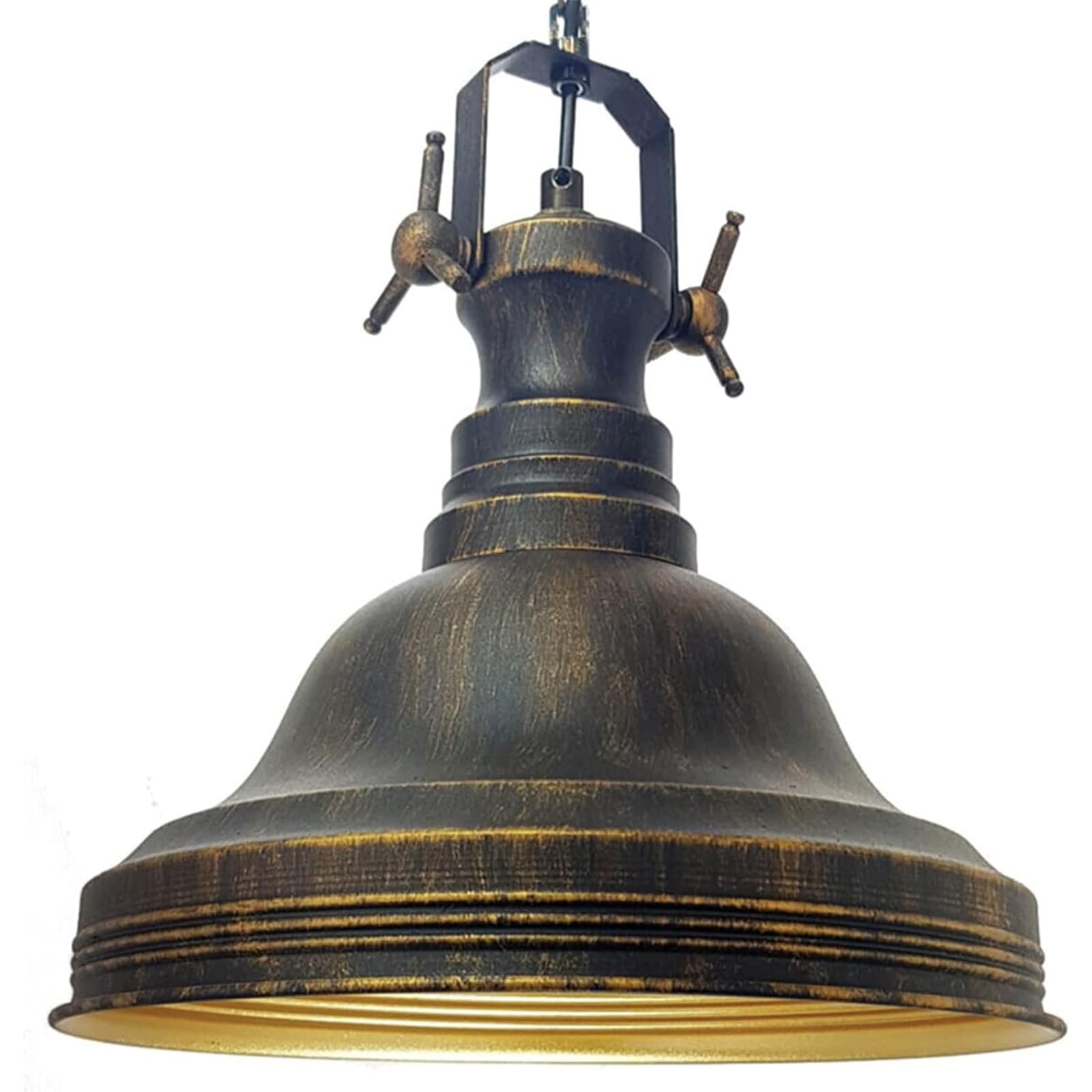 Bamyum Copper-Black 1 Ulmete Industrial Ceiling Light For Living Room 30 Cm, Colour Of Copper-Black Vintage Hanging Light For Kitchen, Pendant Lighting Retro E27, Ceiling Pendant Light Vintage Lampshades For Kitchen