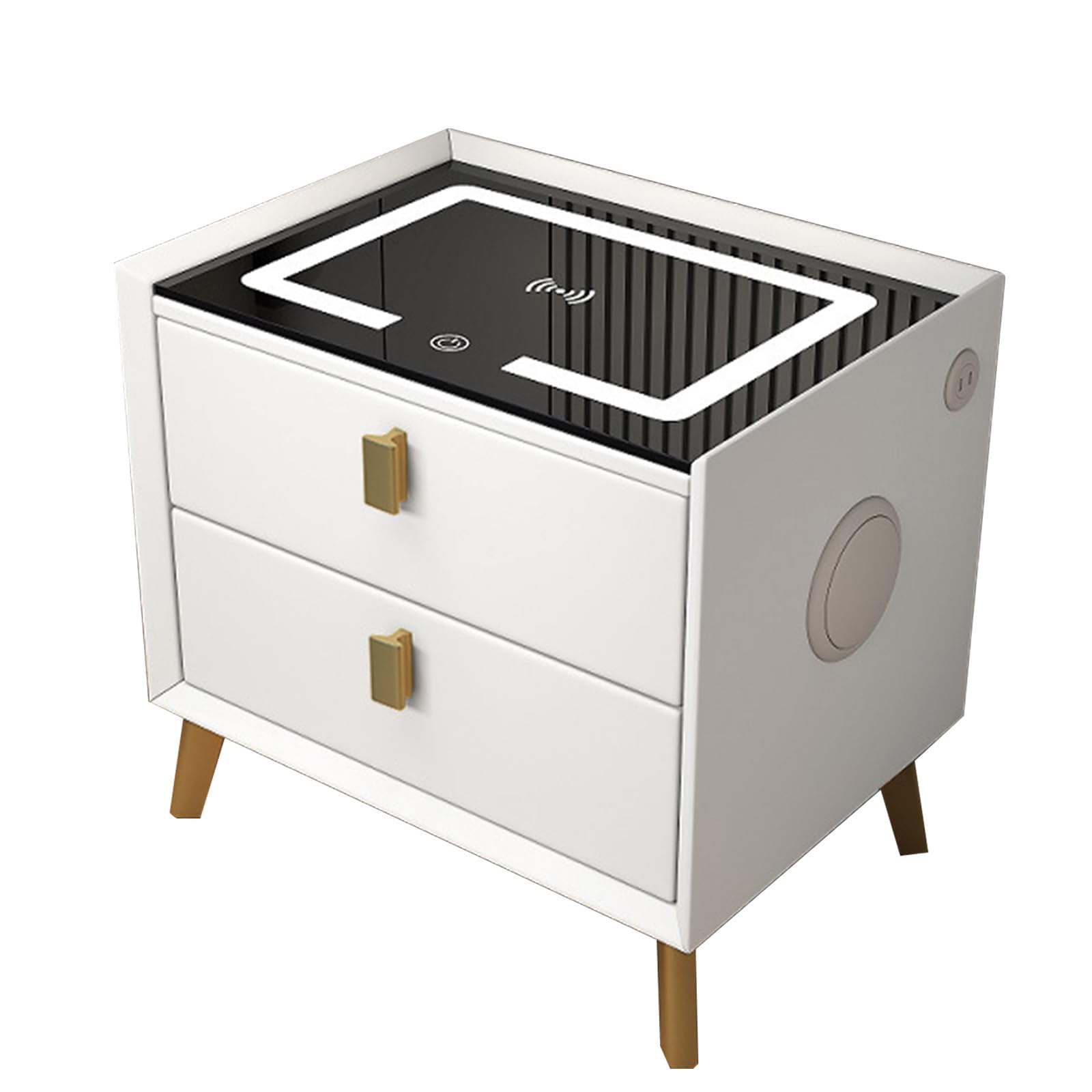 Table de chevet multifonction fin des câbles avec chargeur et LED