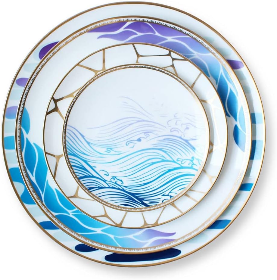 Meal Plate Simple Personality Bowl Plate Tableware Set Home Bone China Pasta Plate