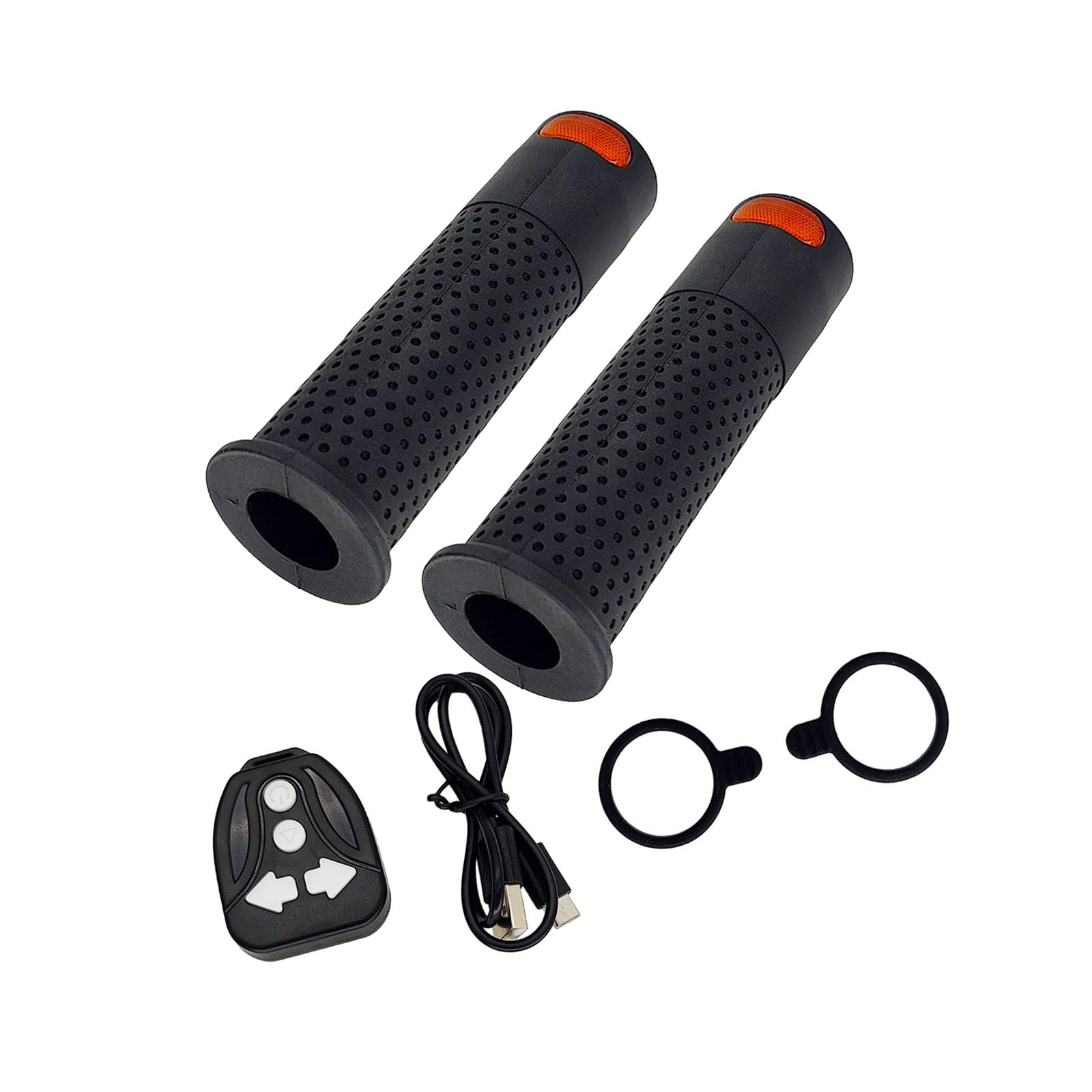 Poignées de guidon en silicone avec lumières de direction intégrées pour scooters et vélos électriques alimentés par piles