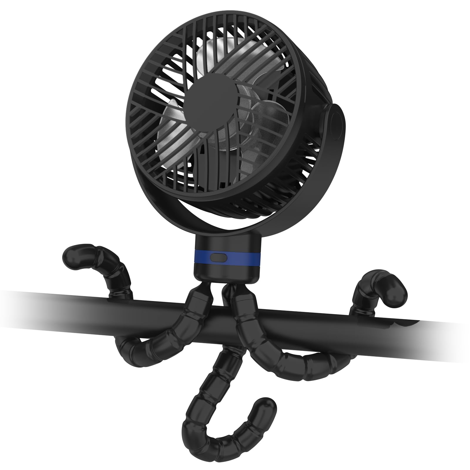 ITSHINY Kinderwagen Ventilator, 8000 mAh Ventilator Akku, Kinderwagenlüfter mit Flexibler Stativ, Tragbarer Ventilator, Handventilator, Leise Tischventilatorfür Kinderwagen Camping