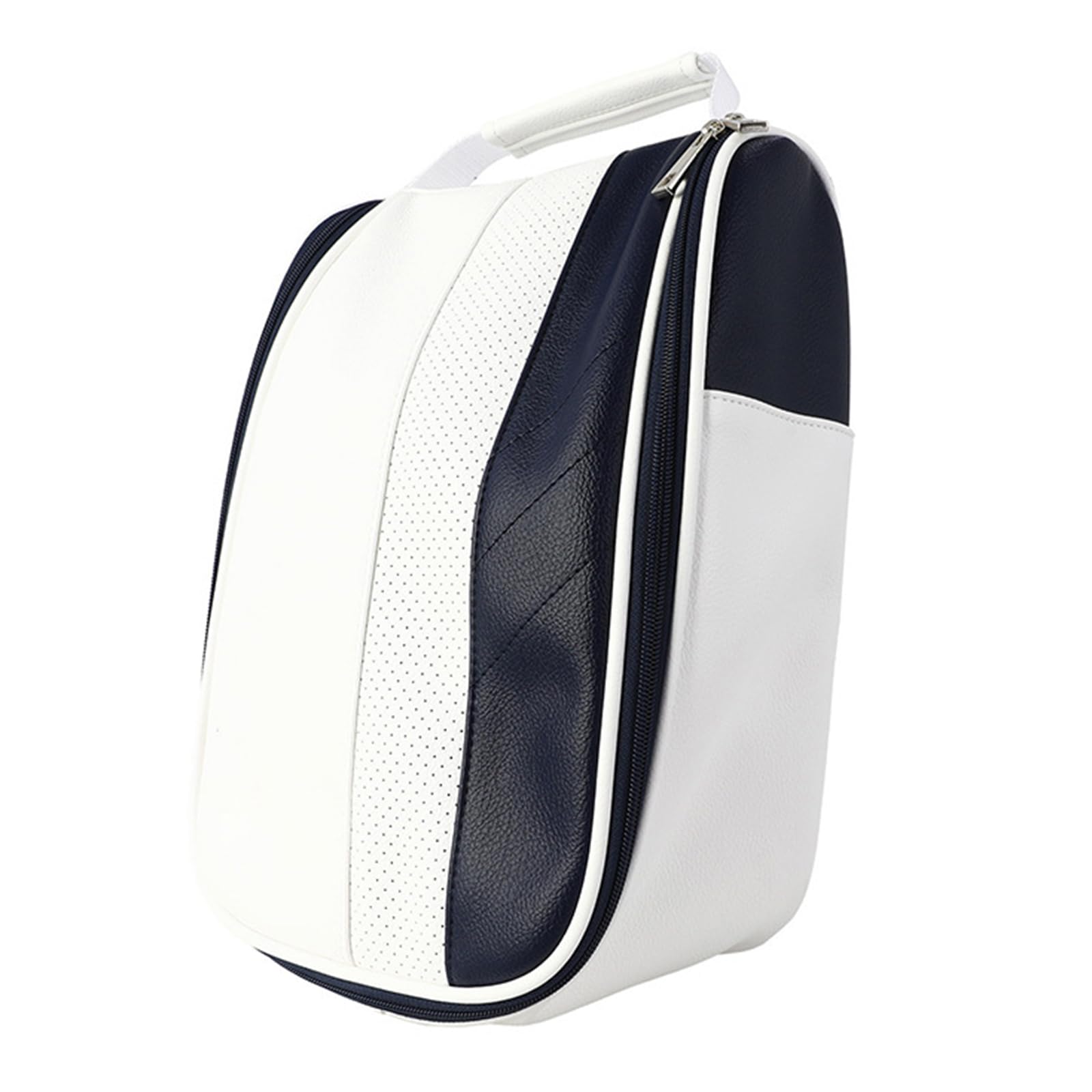 Tragbare Golfschuhtasche aus PU-Leder, Leichte Reise-Schuhtragetasche mit Reißverschluss, Sportschuhtasche mit Belüftung