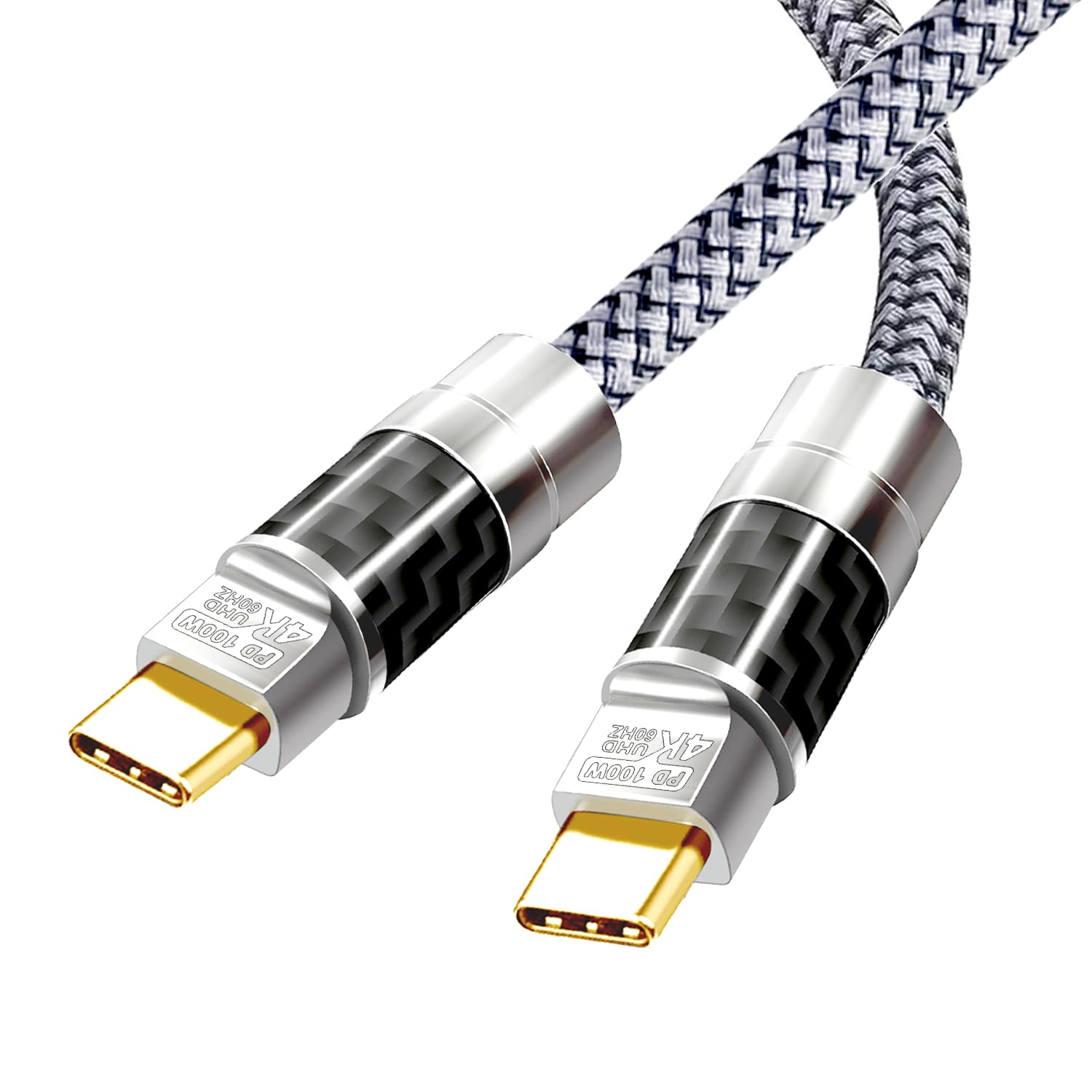 USB C to C Cable 50FT,100W 4K60HZ Type C GEN2x2(Data usb2.0),USB C Video Output From USB3.2/ USB4.0 Fast Charging & Sync for Xreal MacBook Pro iPad Pro iPhone 15 Pro Galaxy S22 Portable Monitor