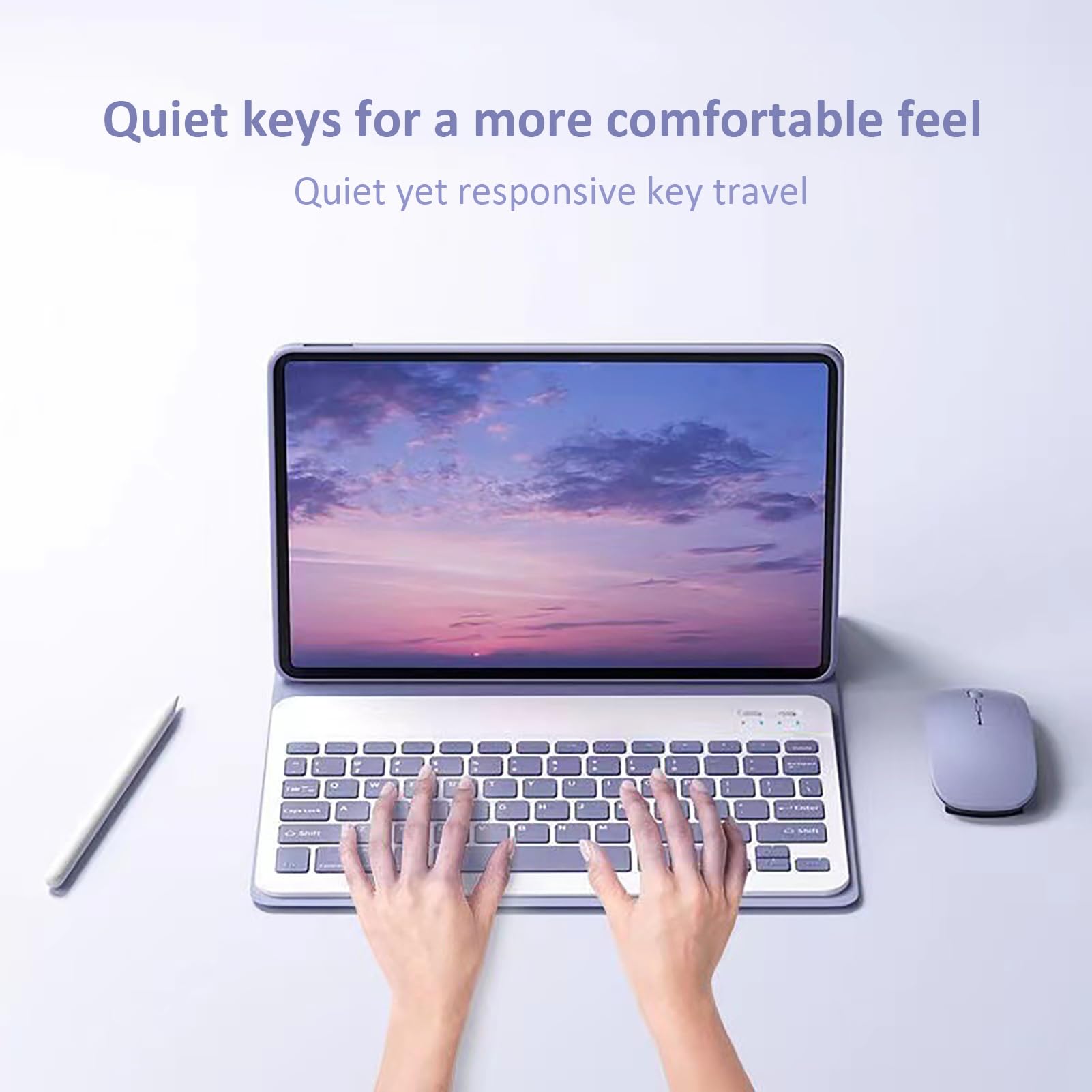 Etui na klawiaturę do Honor Pad 8 30.5 cm, odłączana bezprzewodowa klawiatura Bluetooth, mysz Bluetooth, elegancka czerń