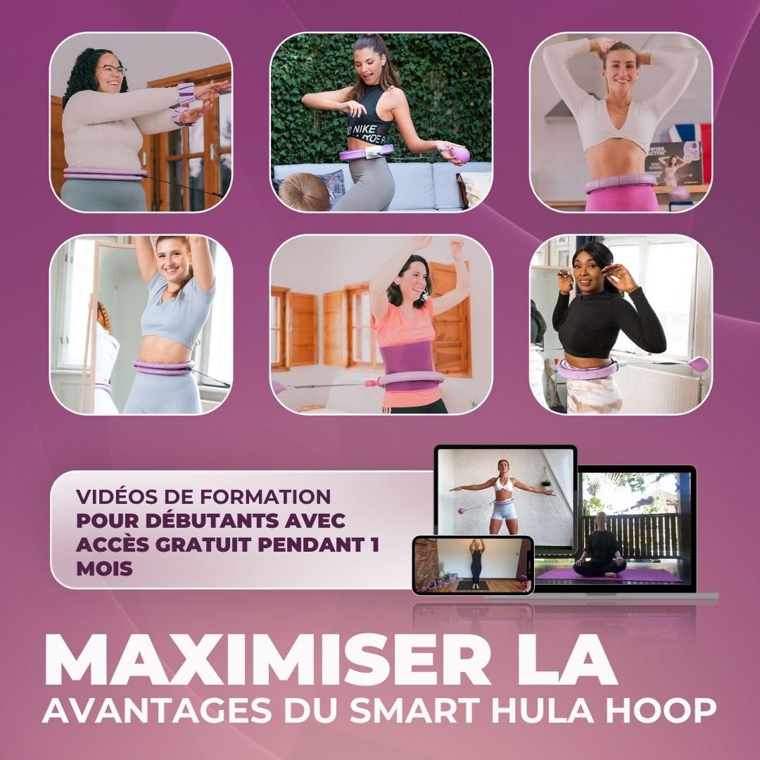 Swiss Activa+ S4.S Silent Smart Hula Hoop Silencieux avec Compteur – 40% Moins Bruyant – Hula Hoop pour maigrir – Cerceau de Fitness réglable pour la Maison (69-112 cm)
