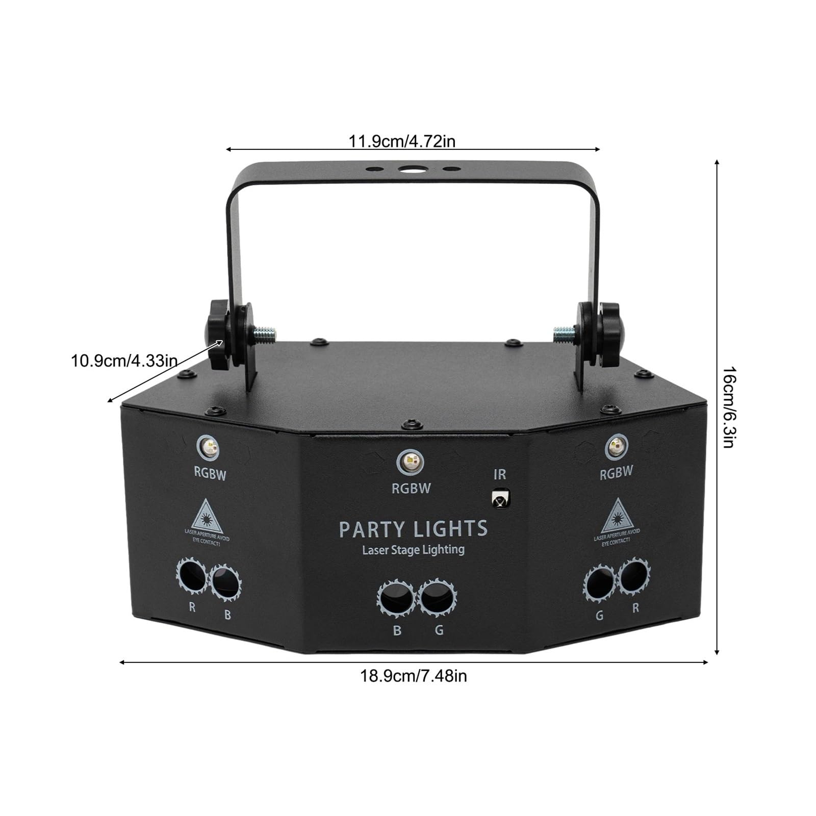 9 Eyes Strobe Lighting Modalità di controllo multiple Sensore audio integrato Illuminazione da palcoscenico per KTV DJ Bande Bar Uso esterno e interno